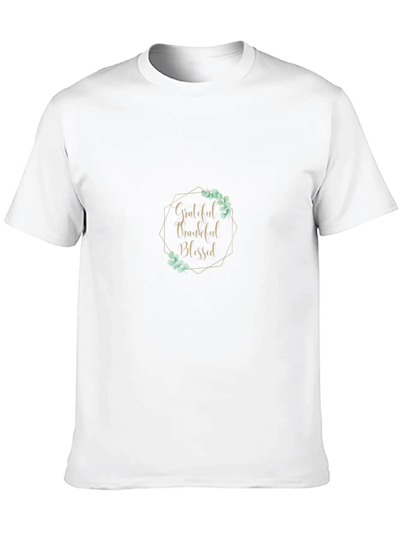 Grateful Thankful Blessed Thanksgiving Leaf Print Unisex Casual T-Shirt – Clean Design For Daily Comfort
