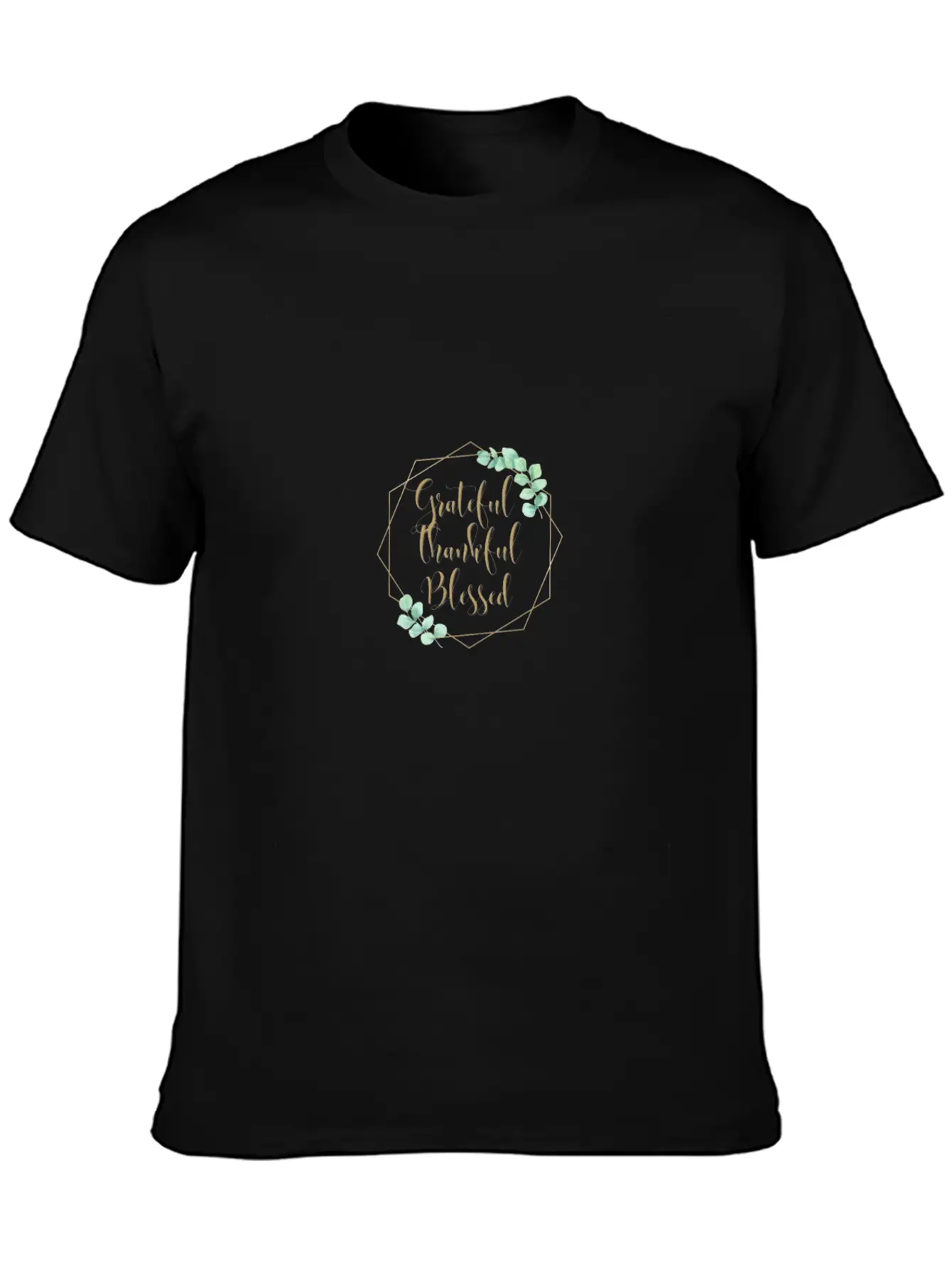 Grateful Thankful Blessed Thanksgiving Leaf Print Unisex Casual T-Shirt – Clean Design For Daily Comfort