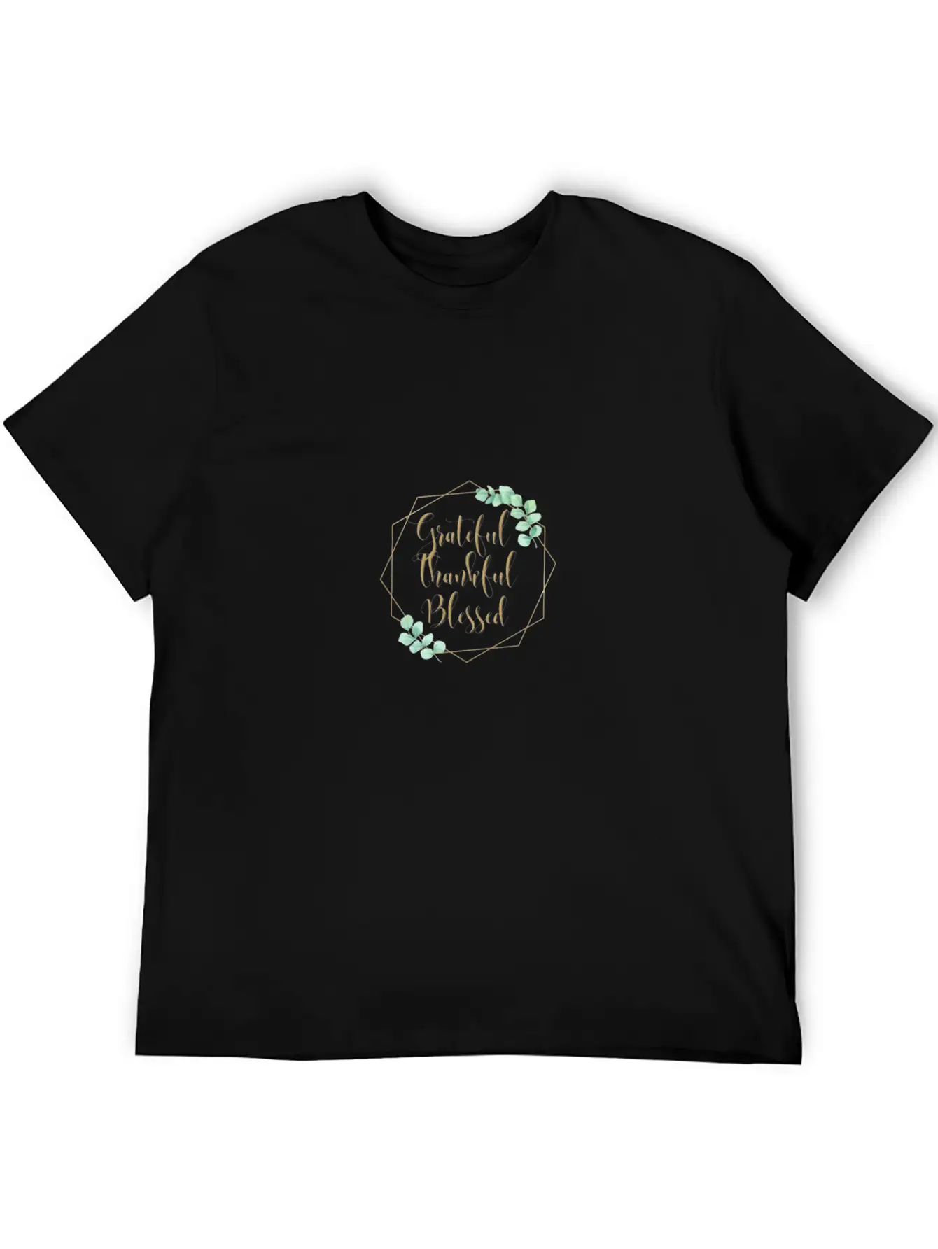 Grateful Thankful Blessed Thanksgiving Leaf Print Unisex Casual T-Shirt – Clean Design For Daily Comfort