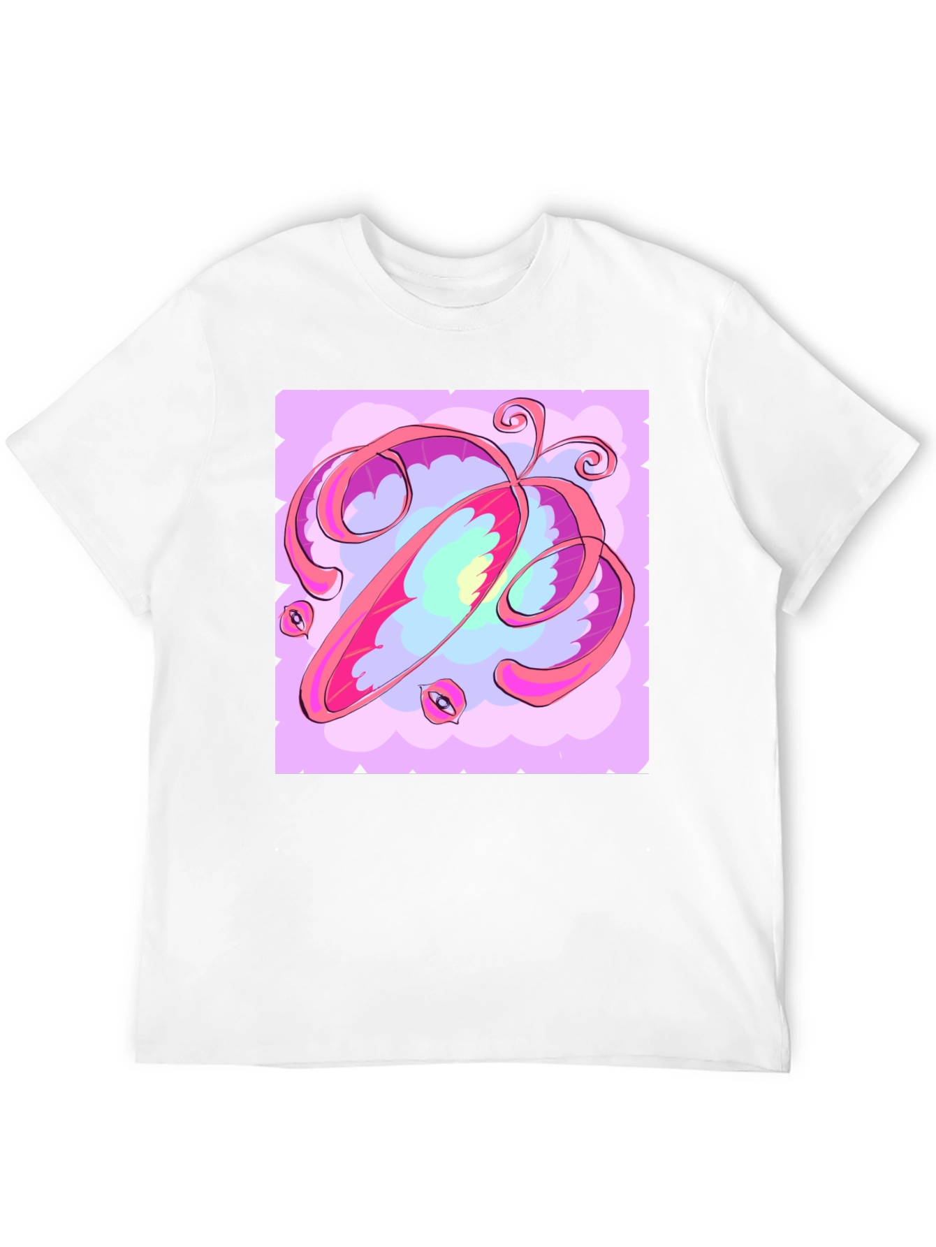 Abstract Art Graphic Tee - Soft Black Cotton Shirt