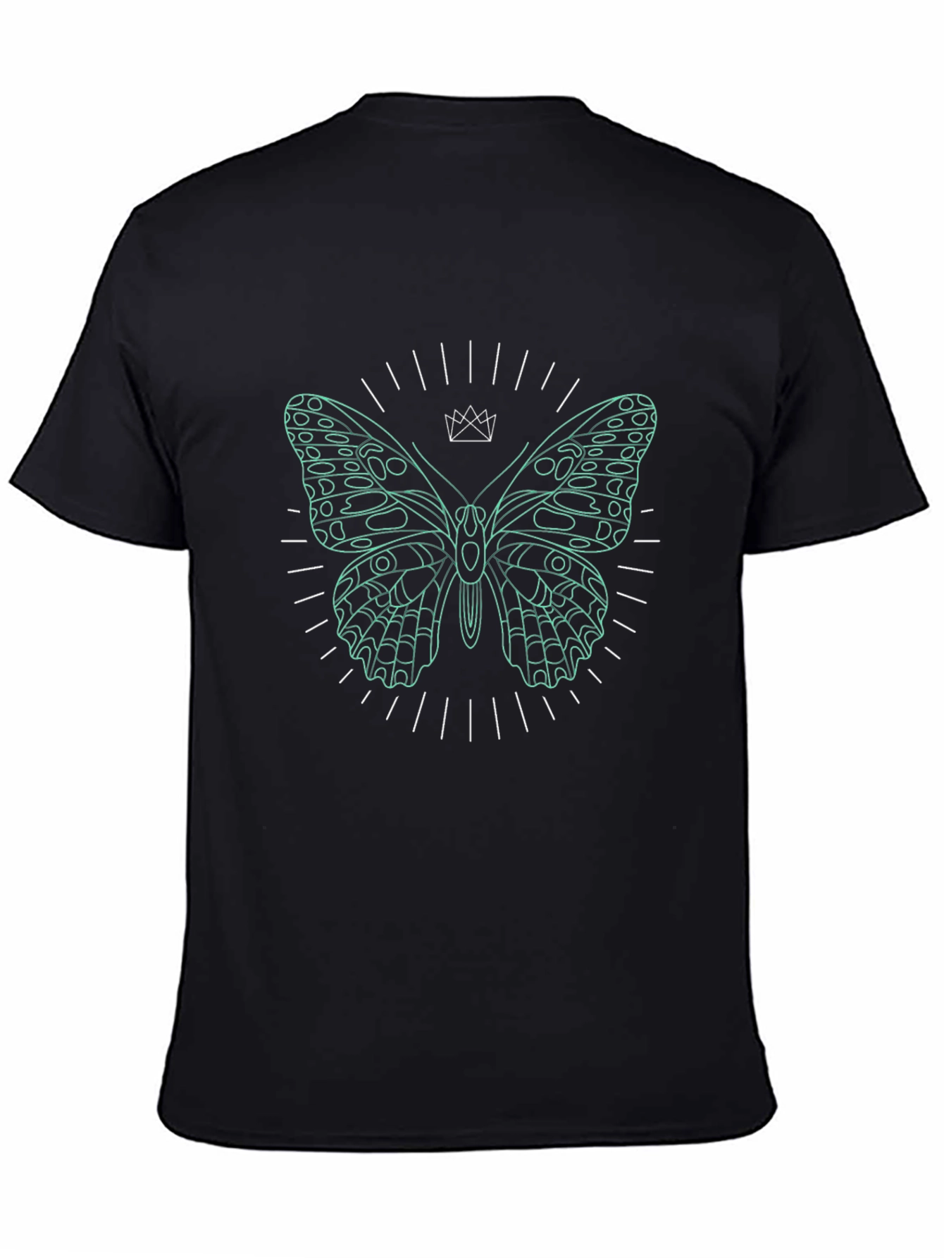 Butterfly Crown Graphic Tee - Modern Black T-Shirt