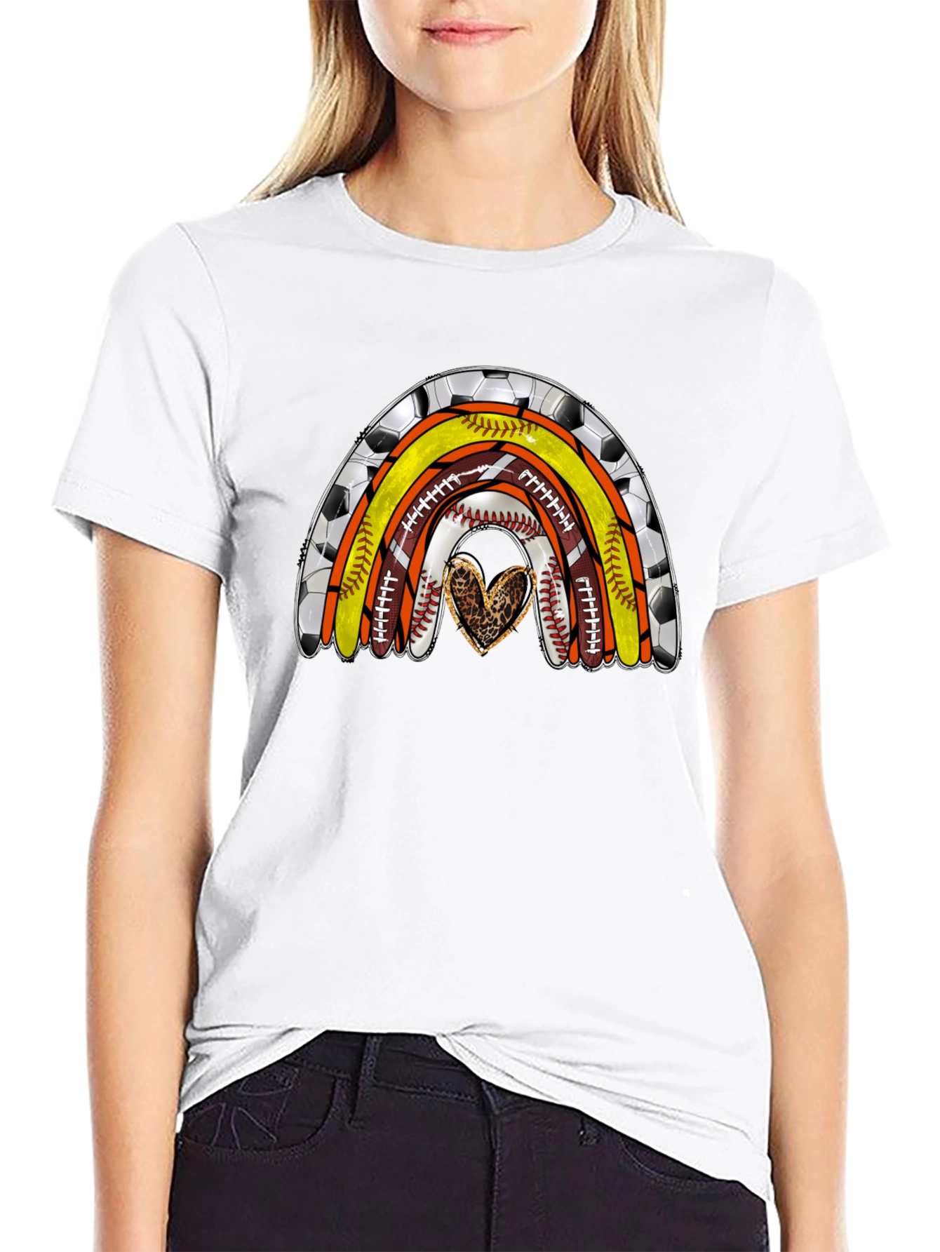 Sports Rainbow Heart T-Shirt