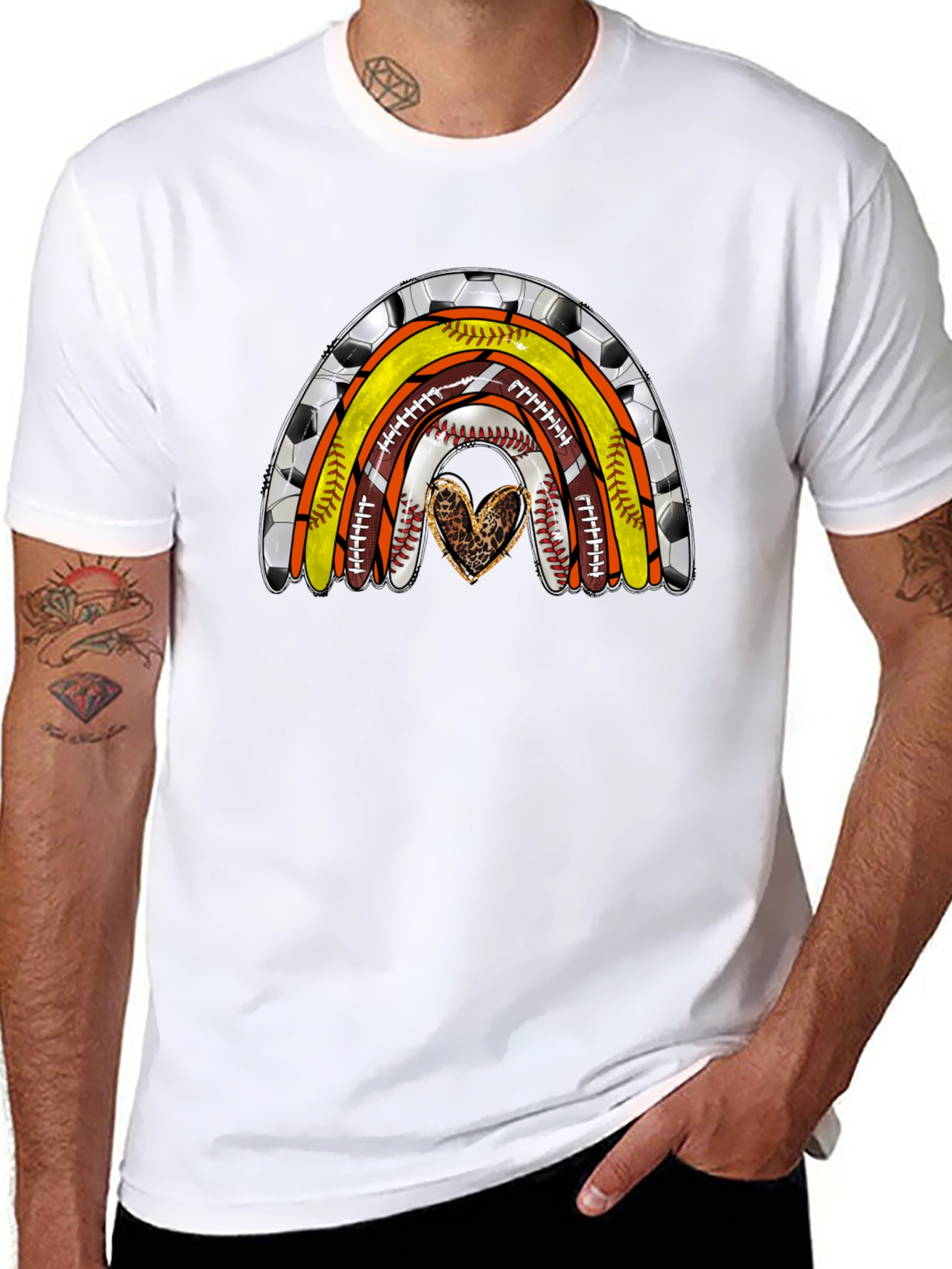 Sports Rainbow Heart T-Shirt