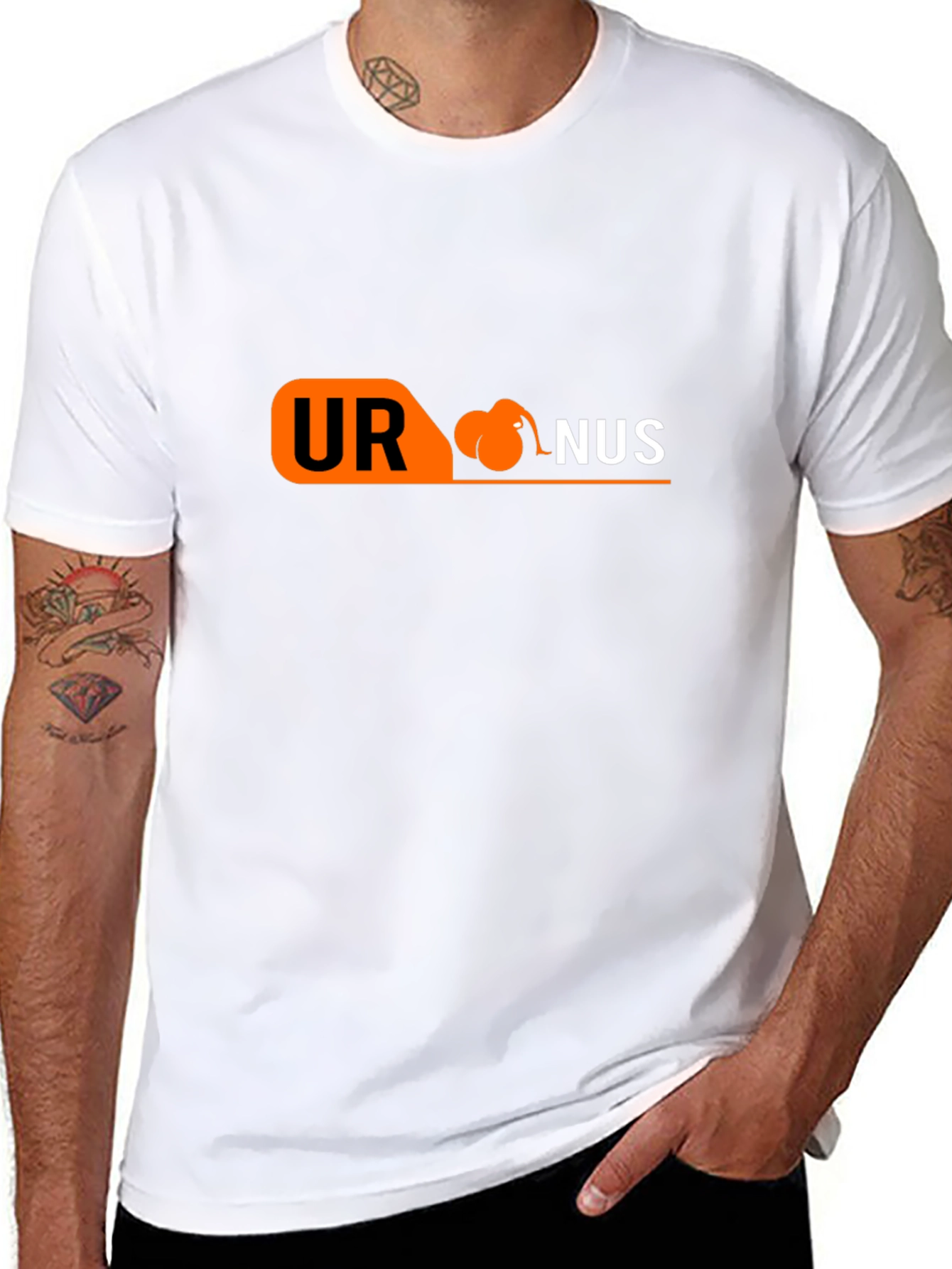 Humorous Uranus Graphic Tee - Black
