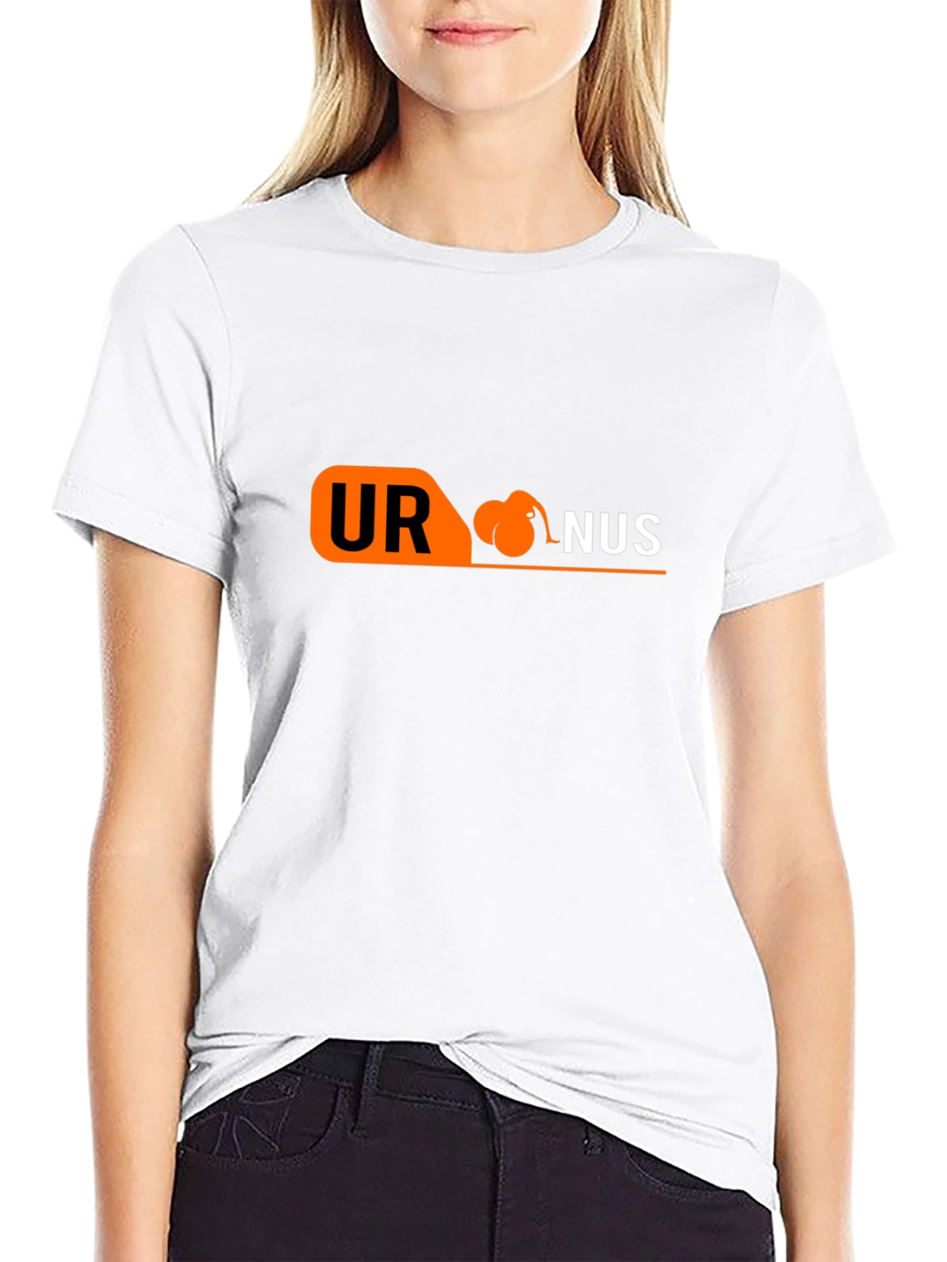 Humorous Uranus Graphic Tee - Black