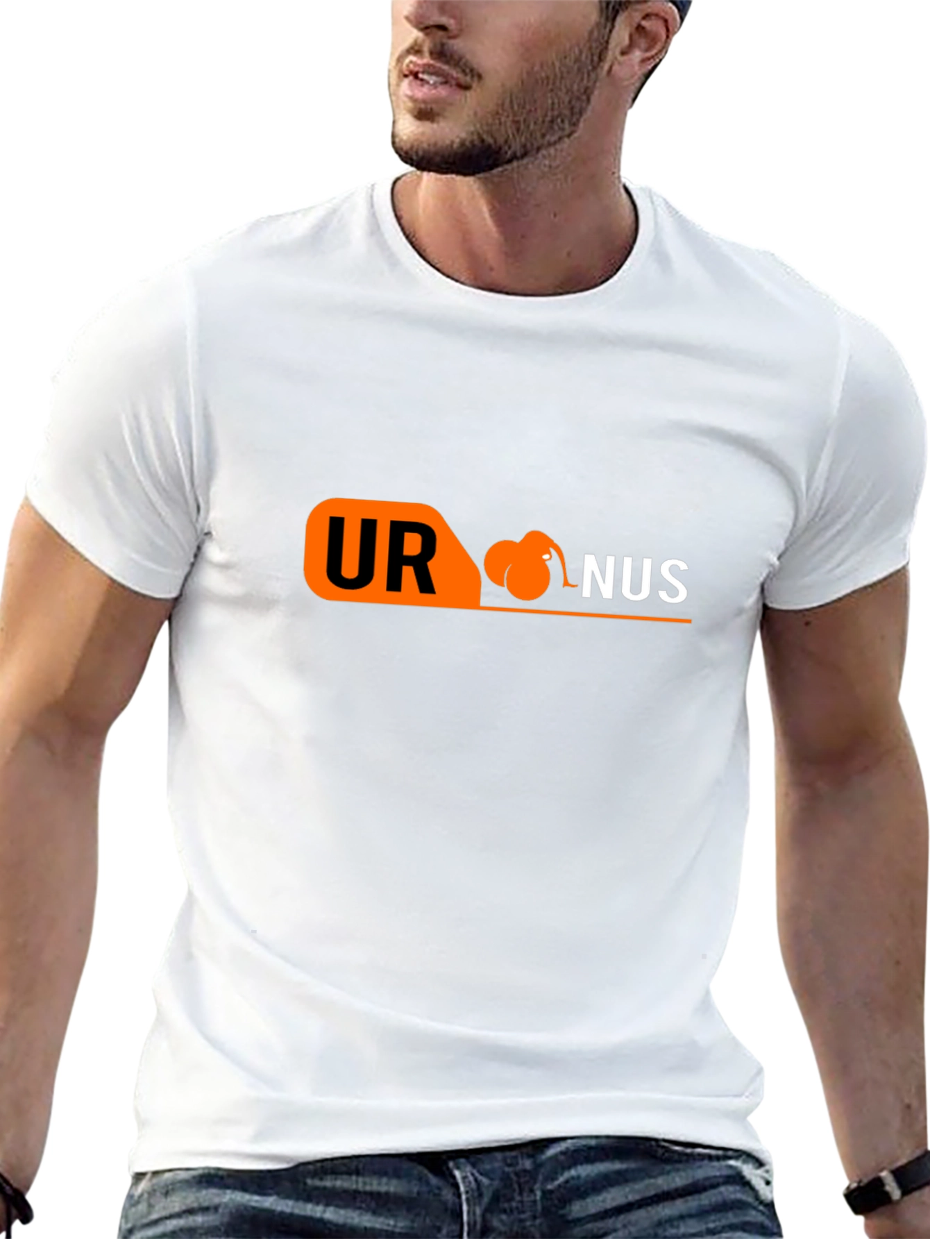 Humorous Uranus Graphic Tee - Black