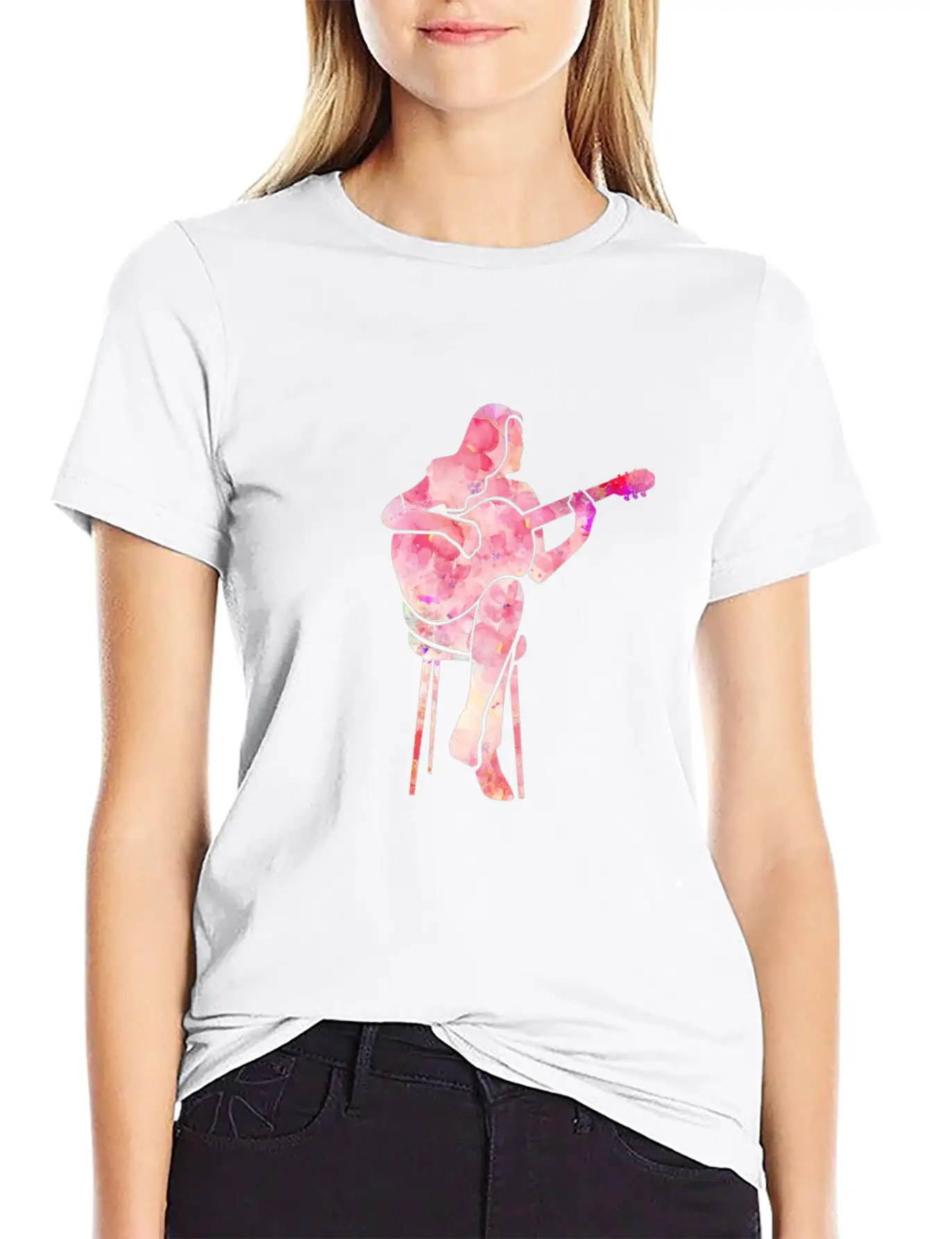 Guitarist Guitar Player Acoustic Guitar Women Gift Unisex Casual T-Shirt – Clean Design For Daily Comfort
