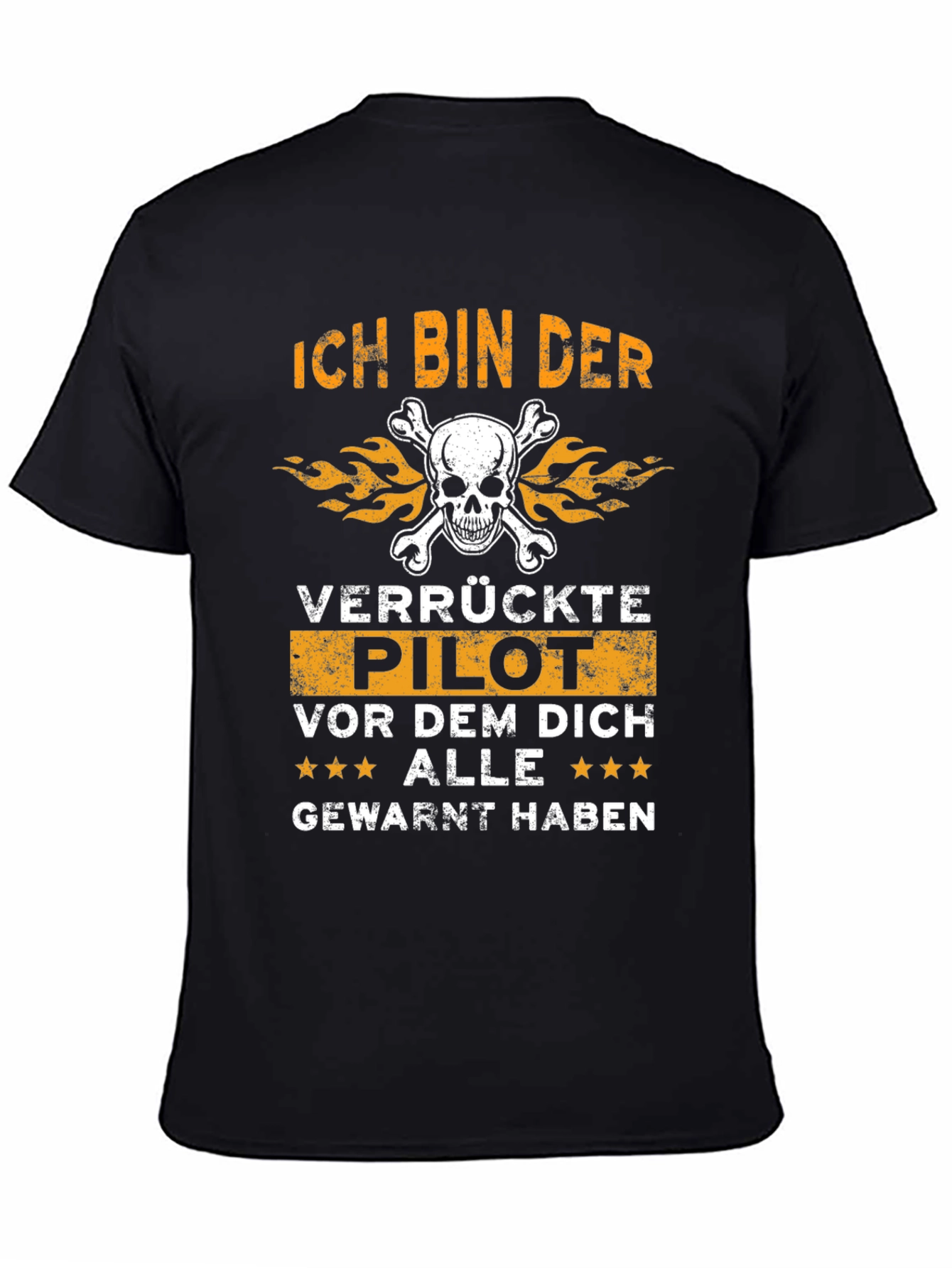 Ich Bin Der Verruckte Pilot Black Graphic T-Shirt