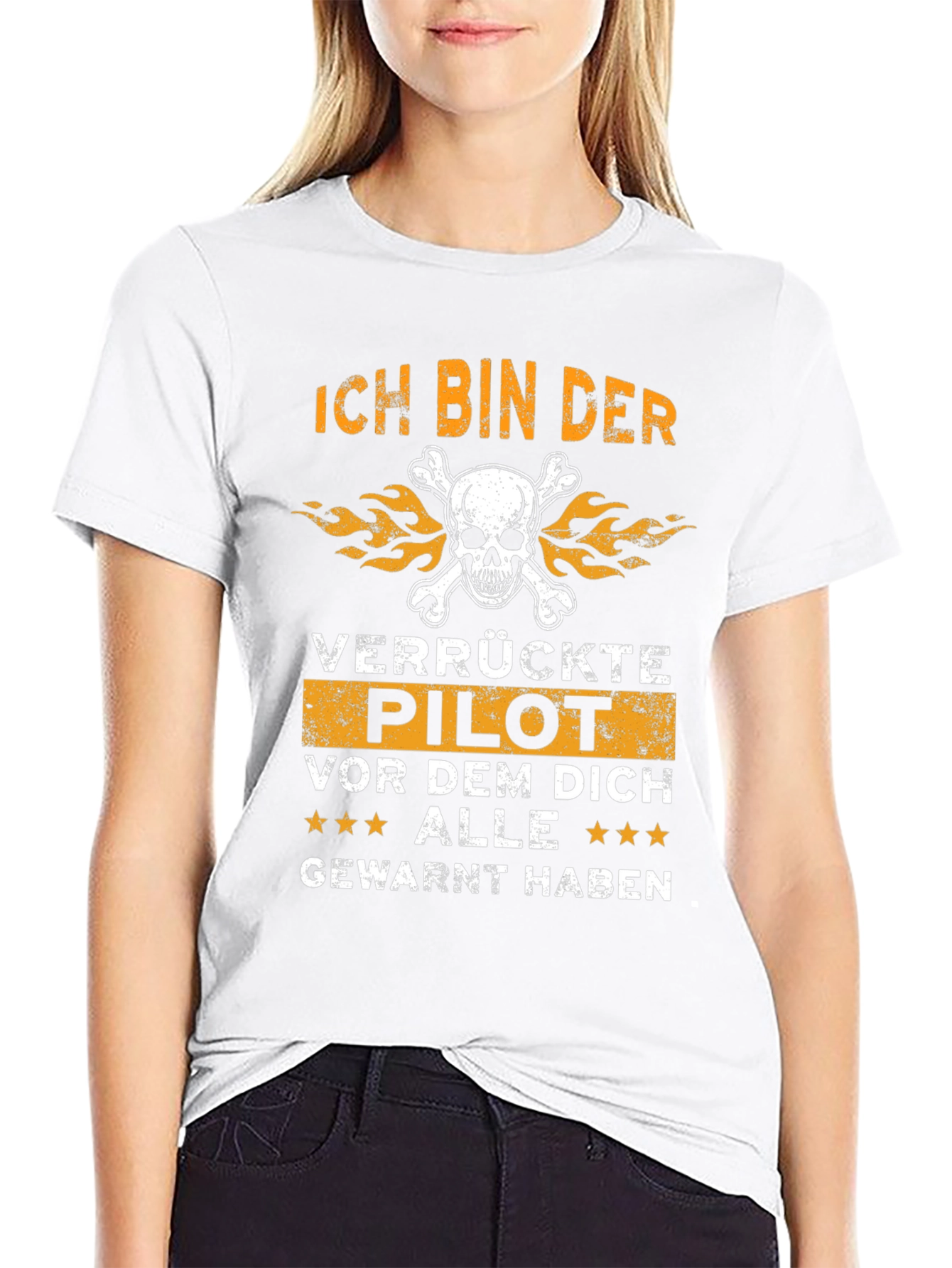 Ich Bin Der Verruckte Pilot Black Graphic T-Shirt