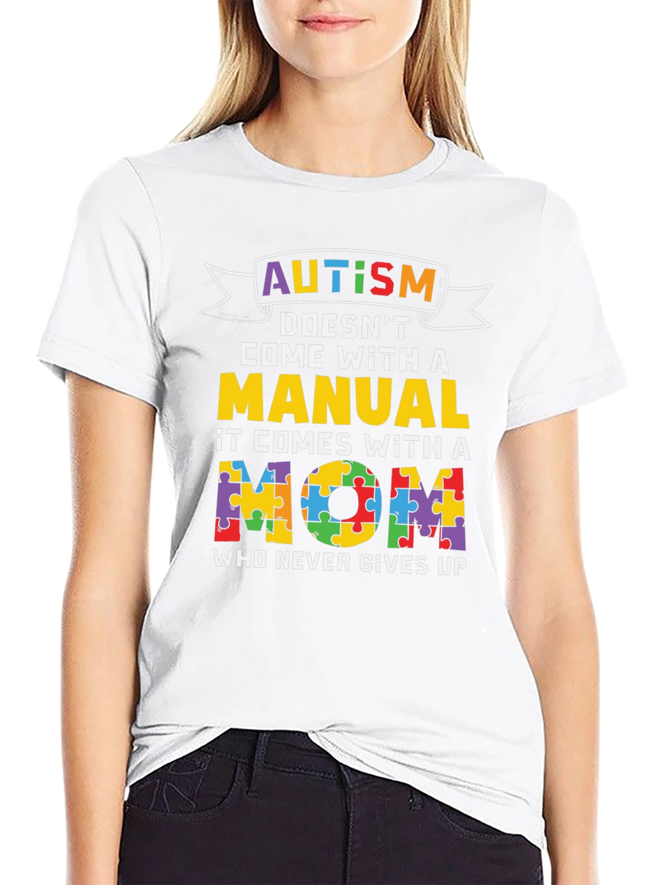Autism Mom T-Shirt - Puzzle Piece Design