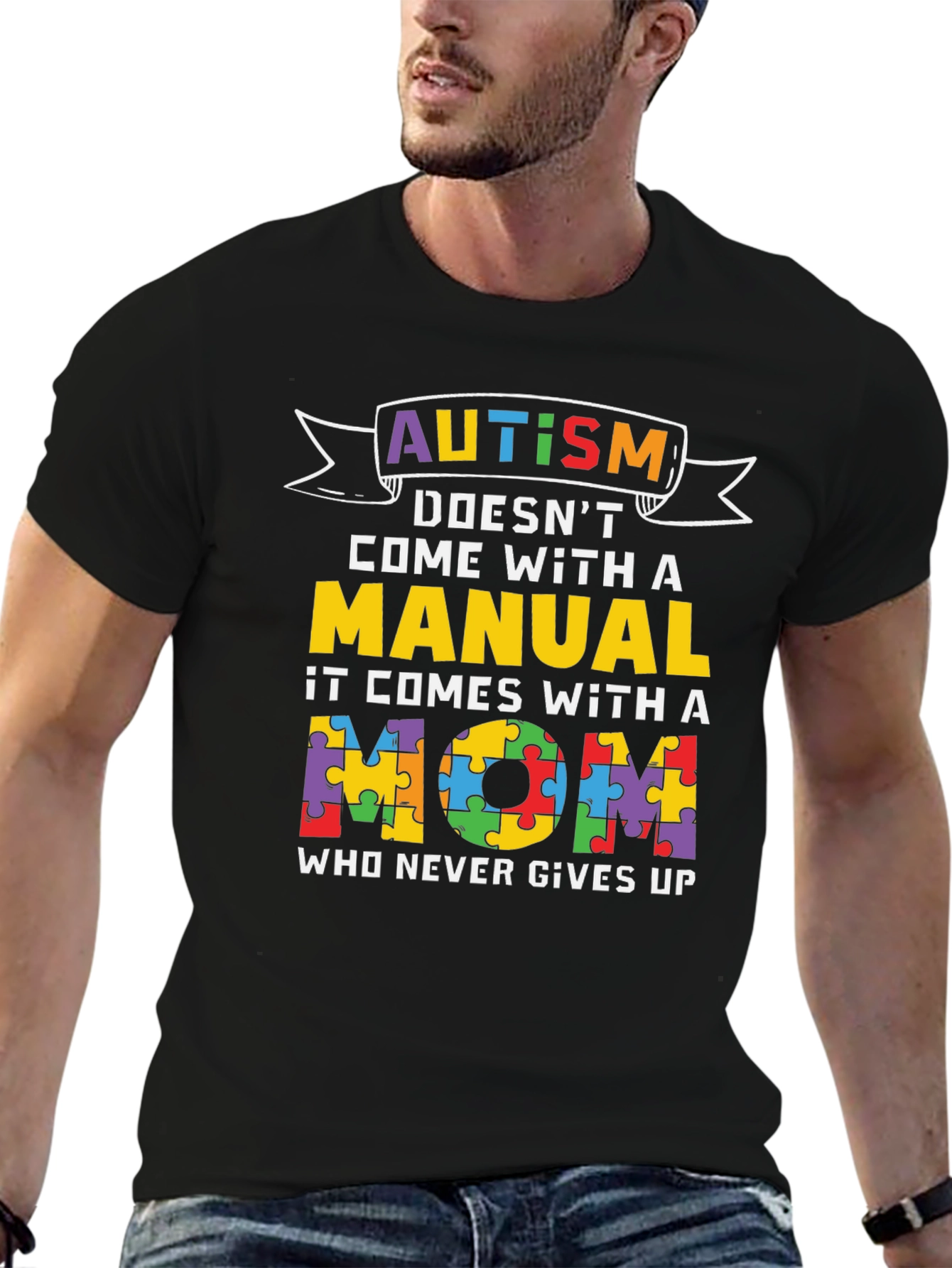 Autism Mom T-Shirt - Puzzle Piece Design