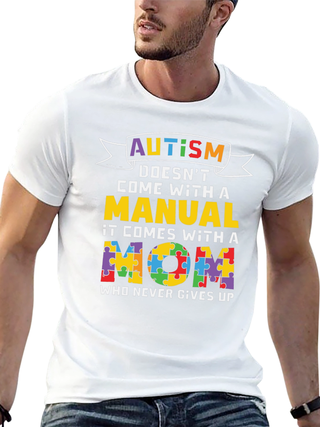 Autism Mom T-Shirt - Puzzle Piece Design