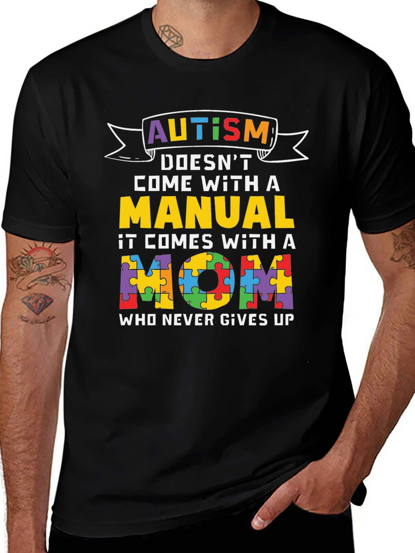 Autism Mom T-Shirt - Puzzle Piece Design