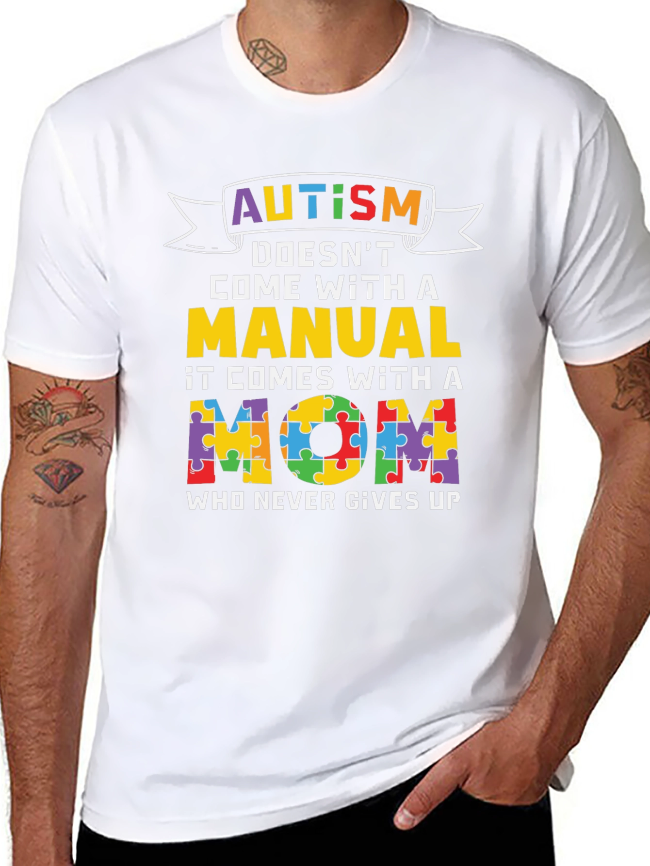 Autism Mom T-Shirt - Puzzle Piece Design