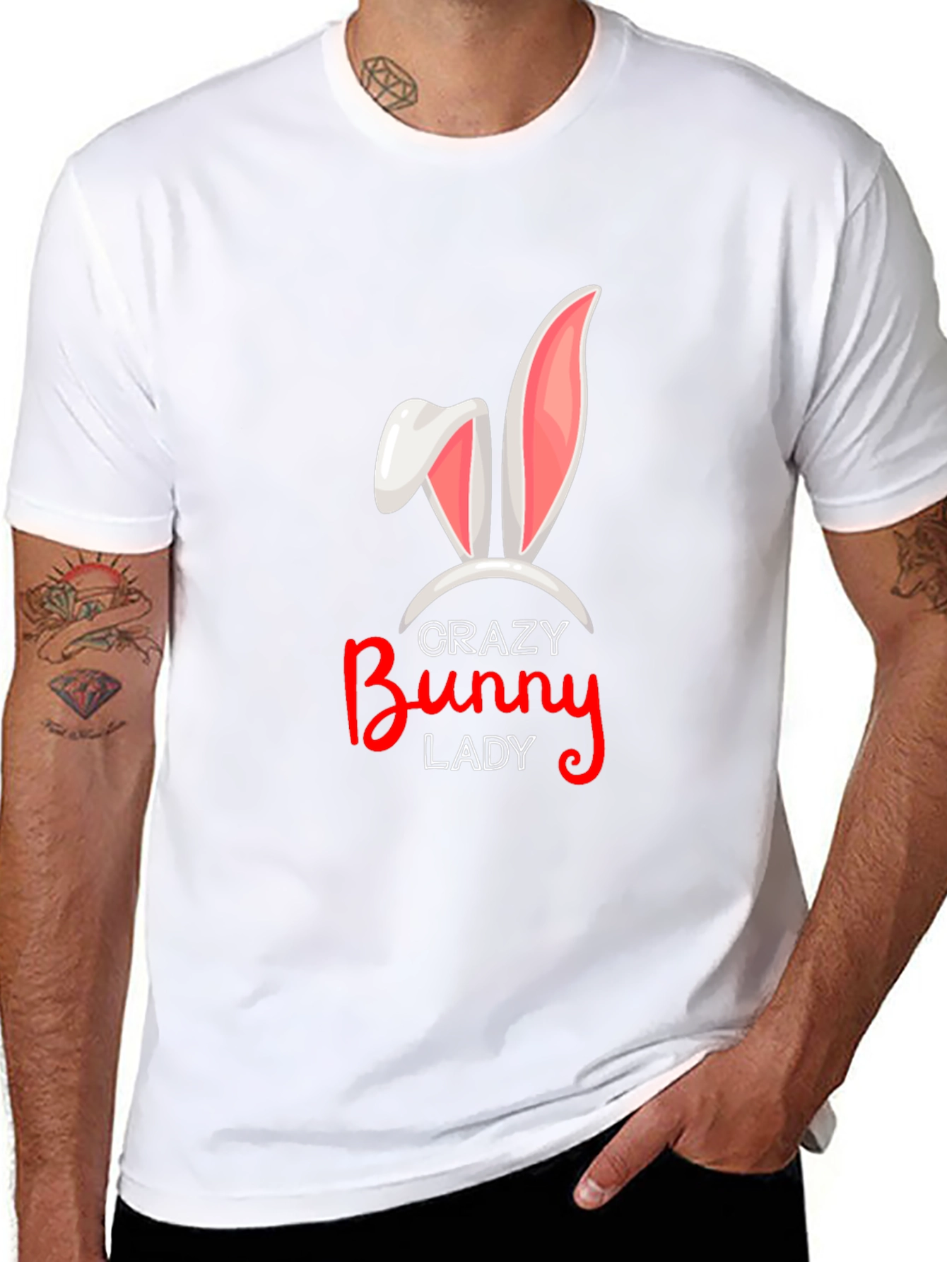 Crazy Bunny Lady T-Shirt Black