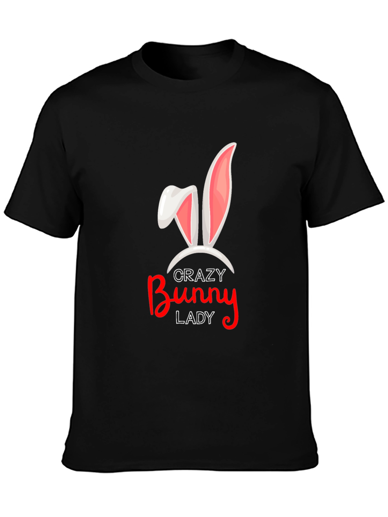 Crazy Bunny Lady T-Shirt Black