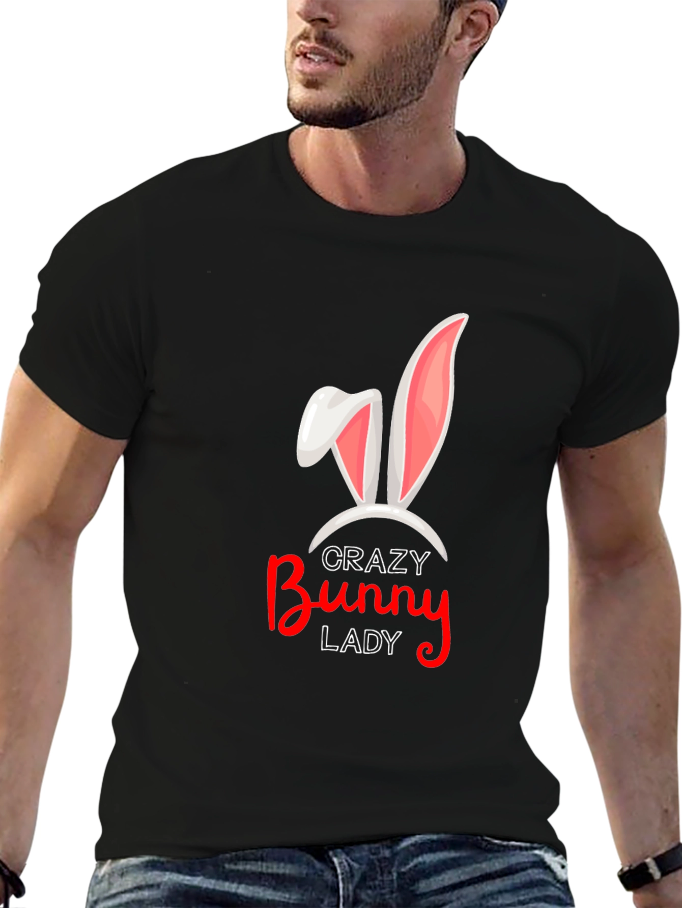 Crazy Bunny Lady T-Shirt Black