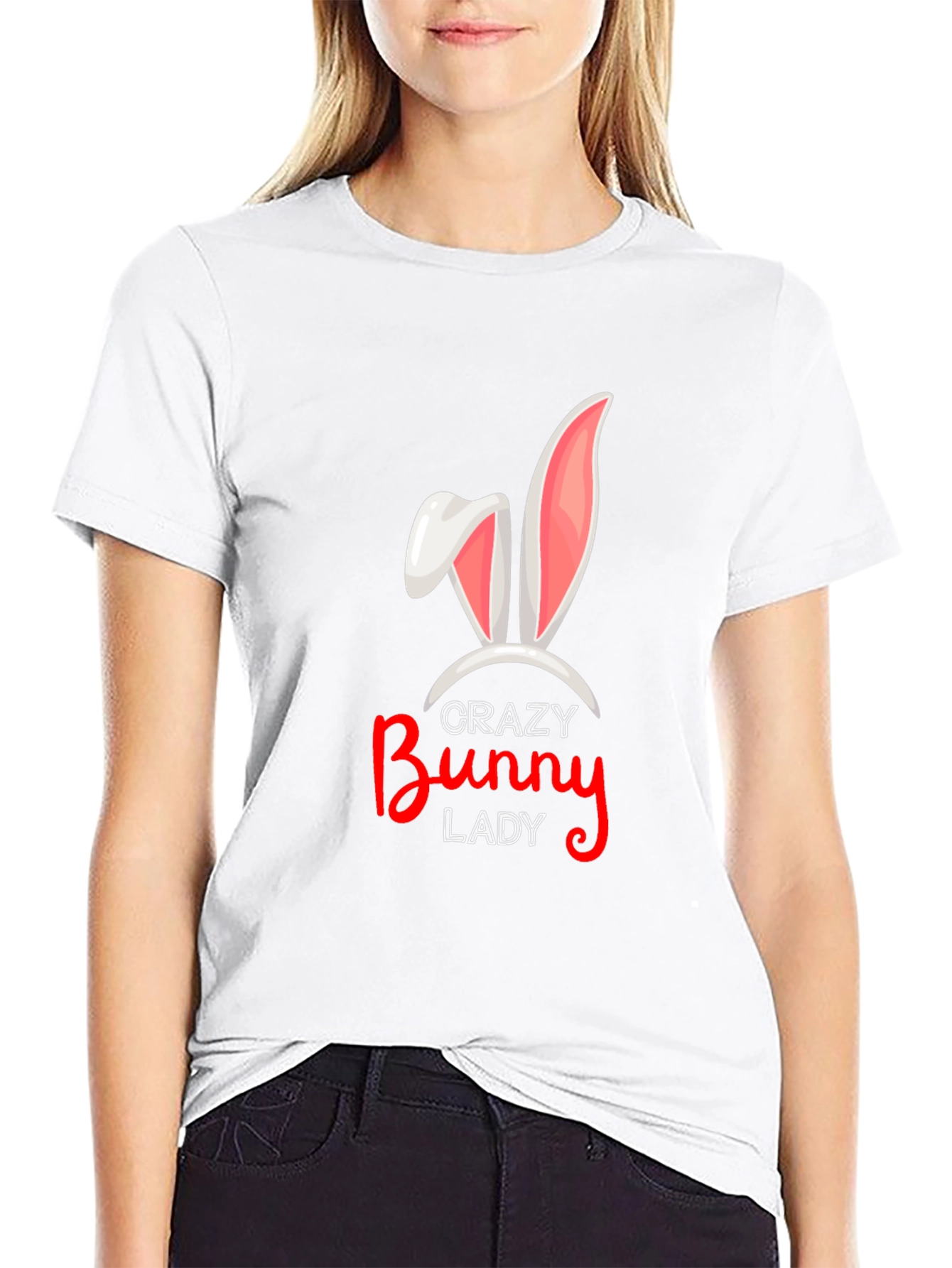 Crazy Bunny Lady T-Shirt Black