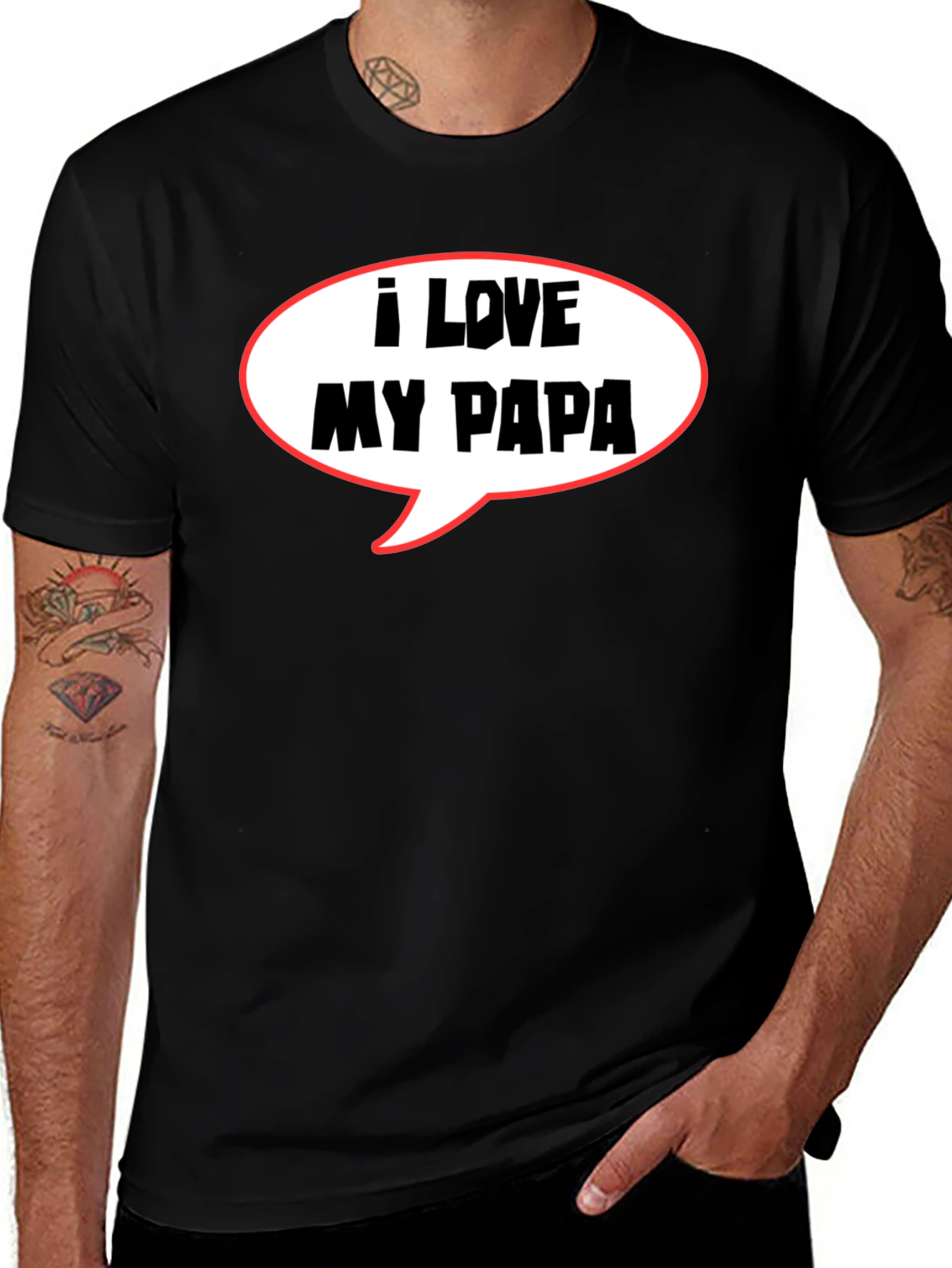 I Love My Papa T-Shirt Fathers Day Gift