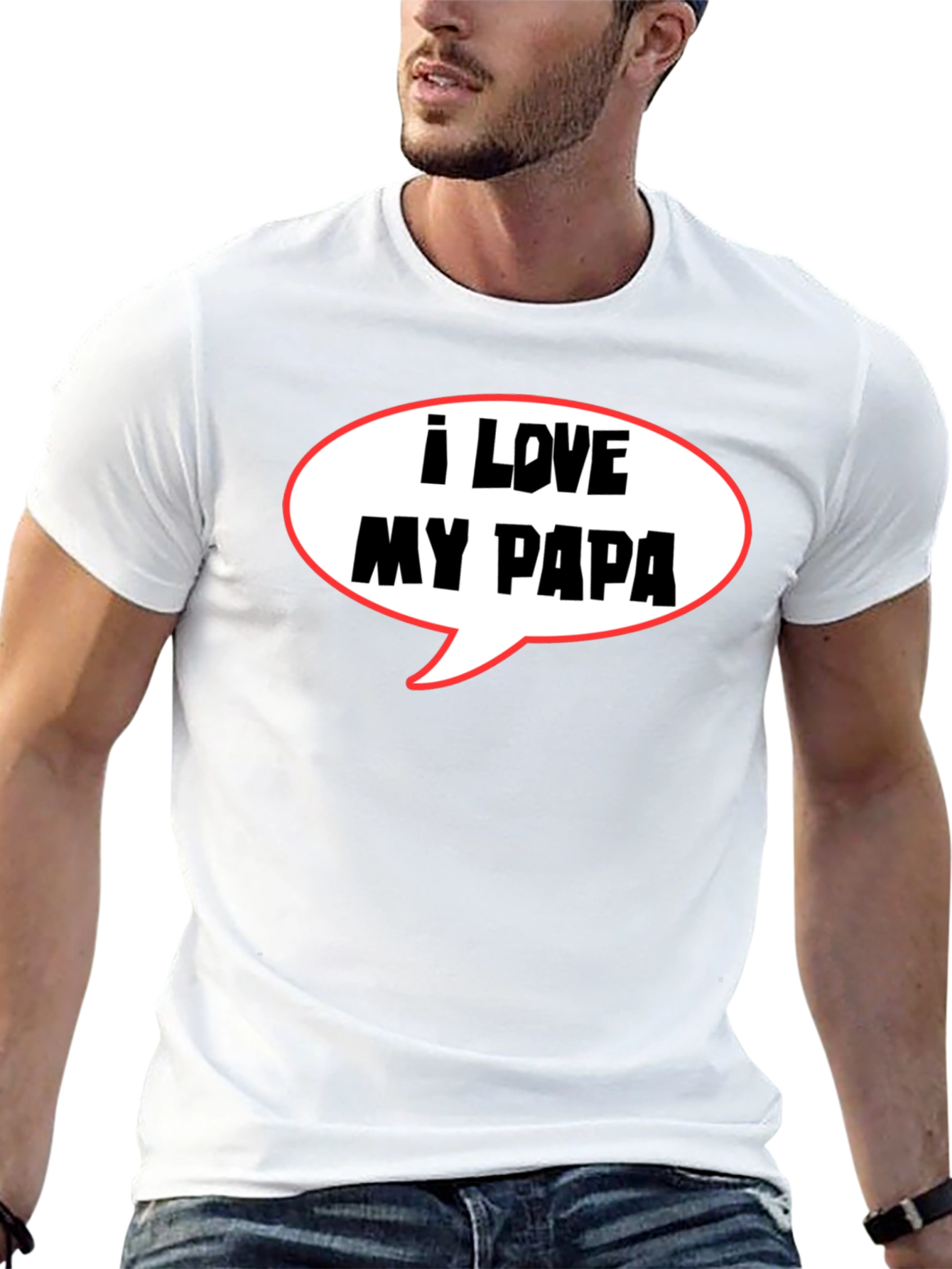 I Love My Papa T-Shirt Fathers Day Gift