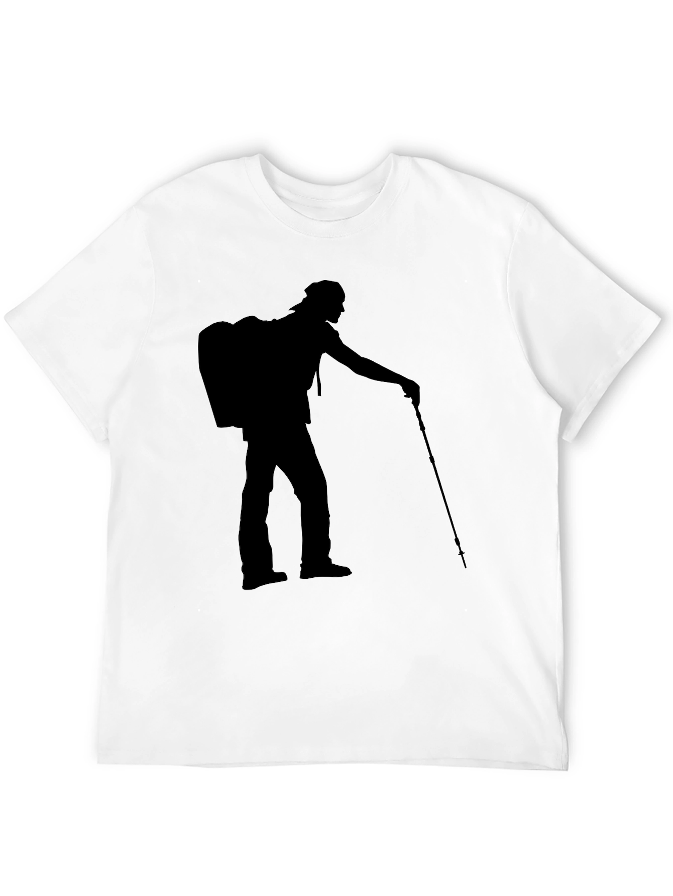 Hiking Silhouette Graphic Tee - Black Casual Shirt