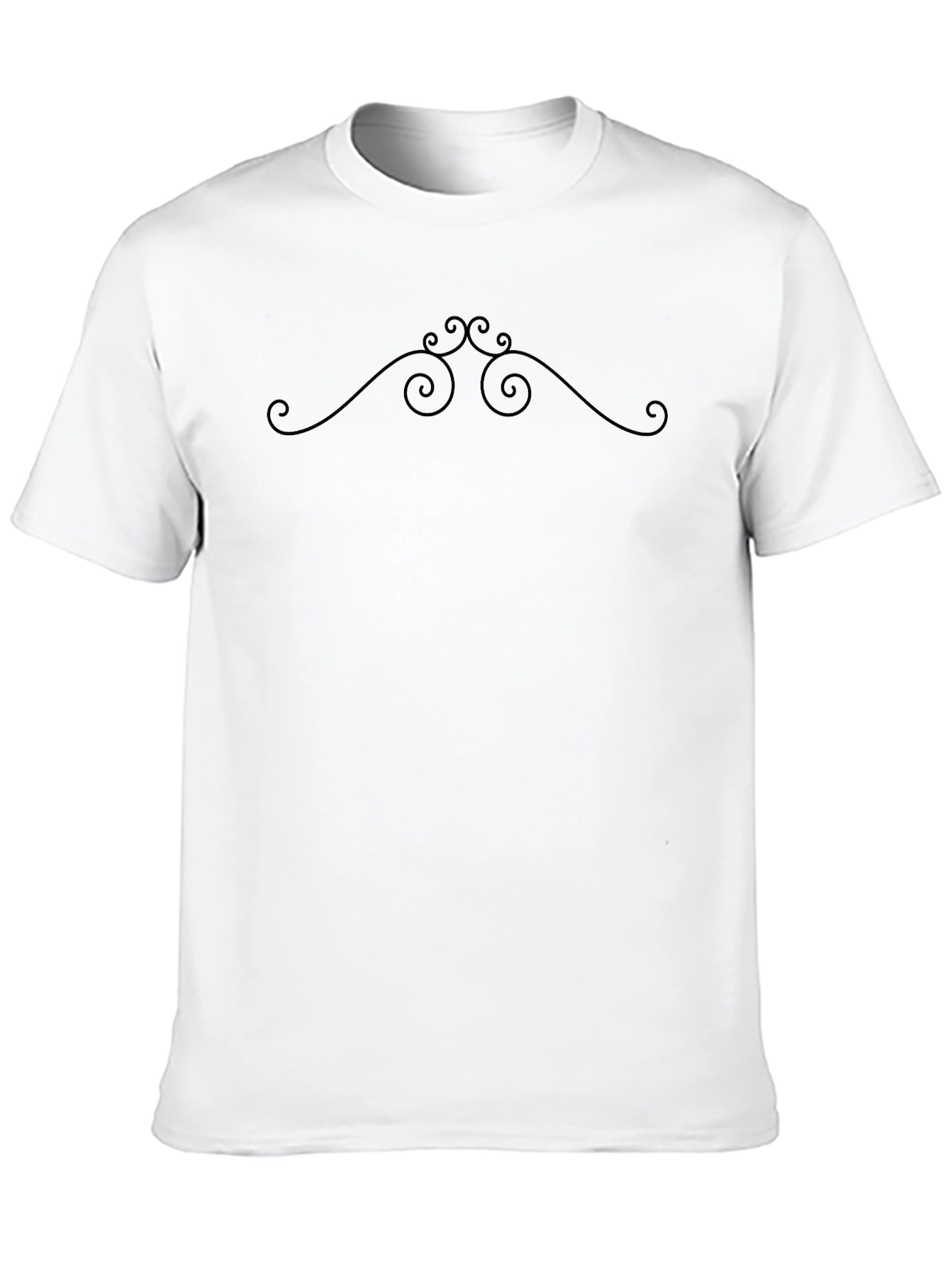 Elegant Swirl Graphic Black T-Shirt