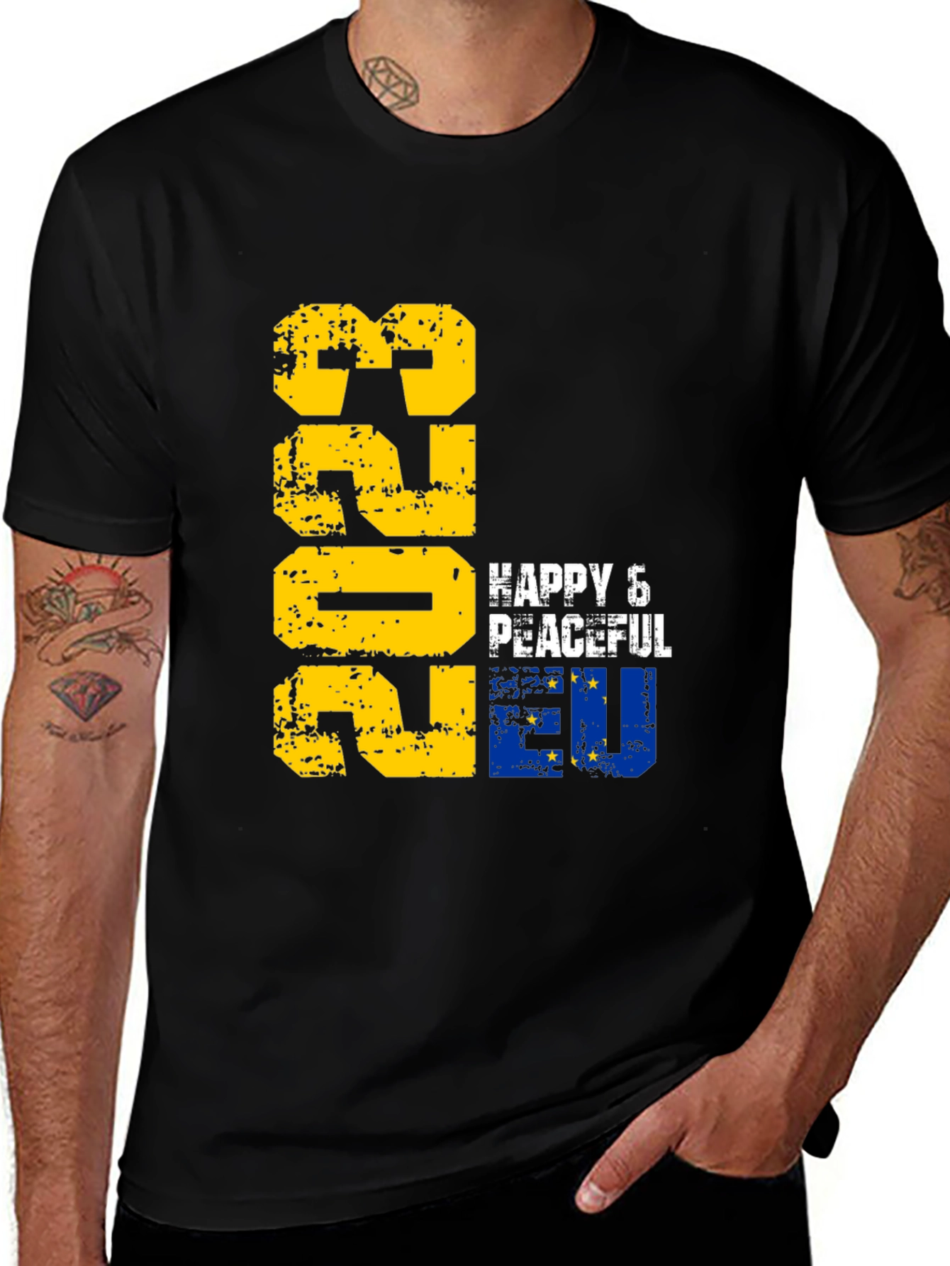 Happy & Peaceful EU 2023 Black T-Shirt