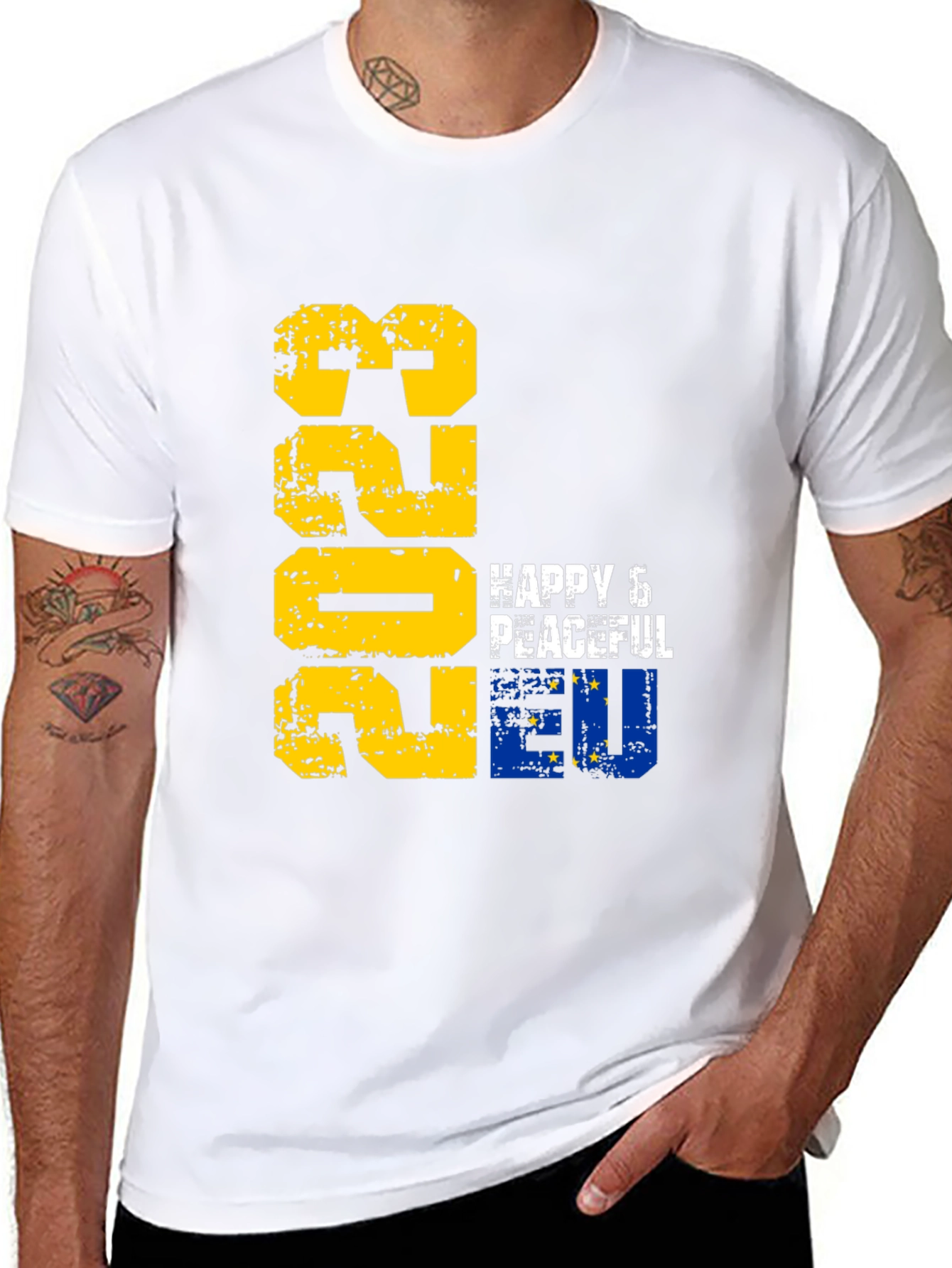Happy & Peaceful EU 2023 Black T-Shirt
