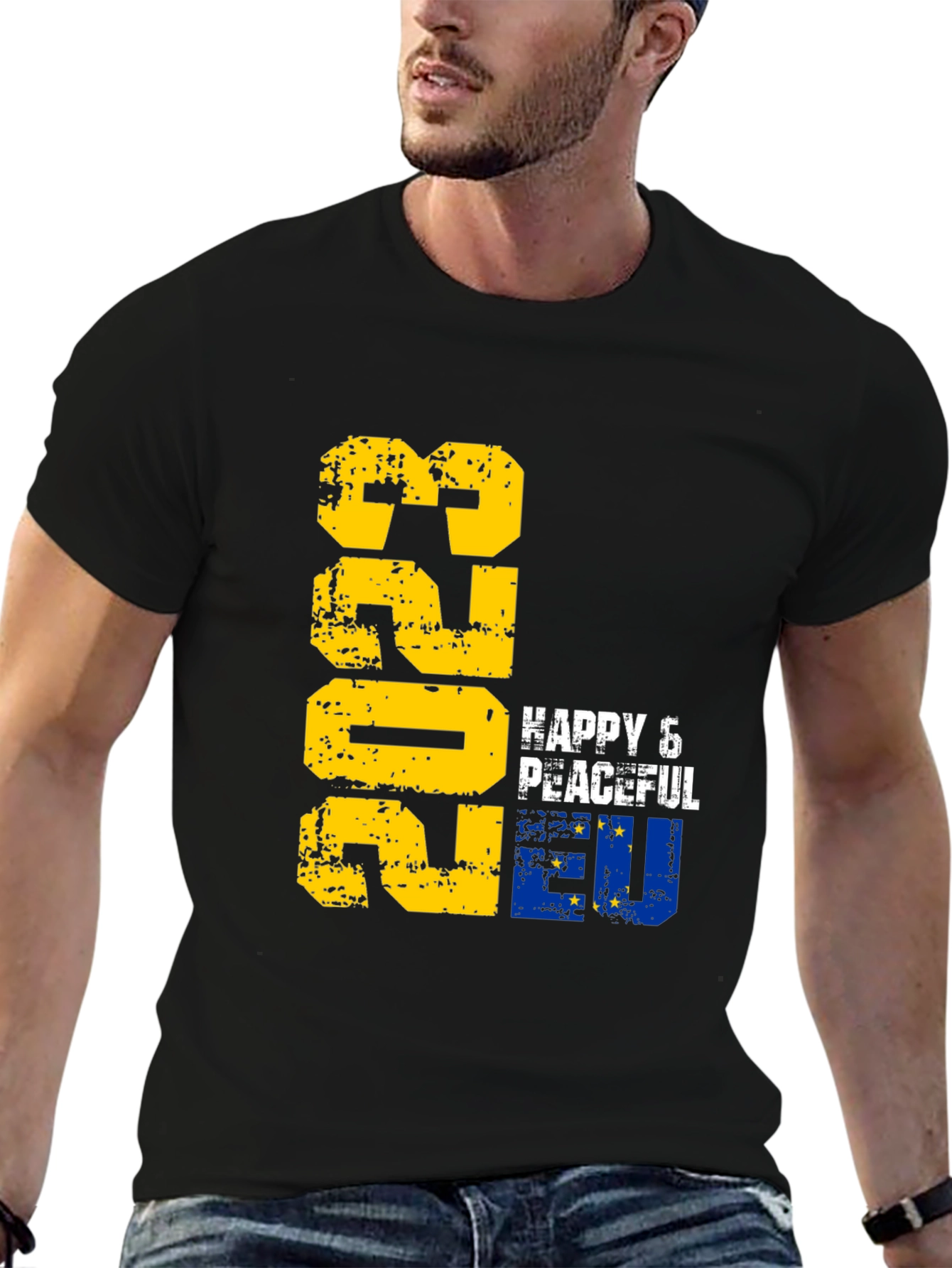 Happy & Peaceful EU 2023 Black T-Shirt