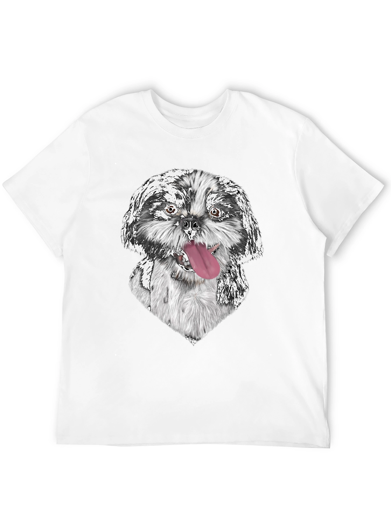 Dog Graphic Print Black Tee