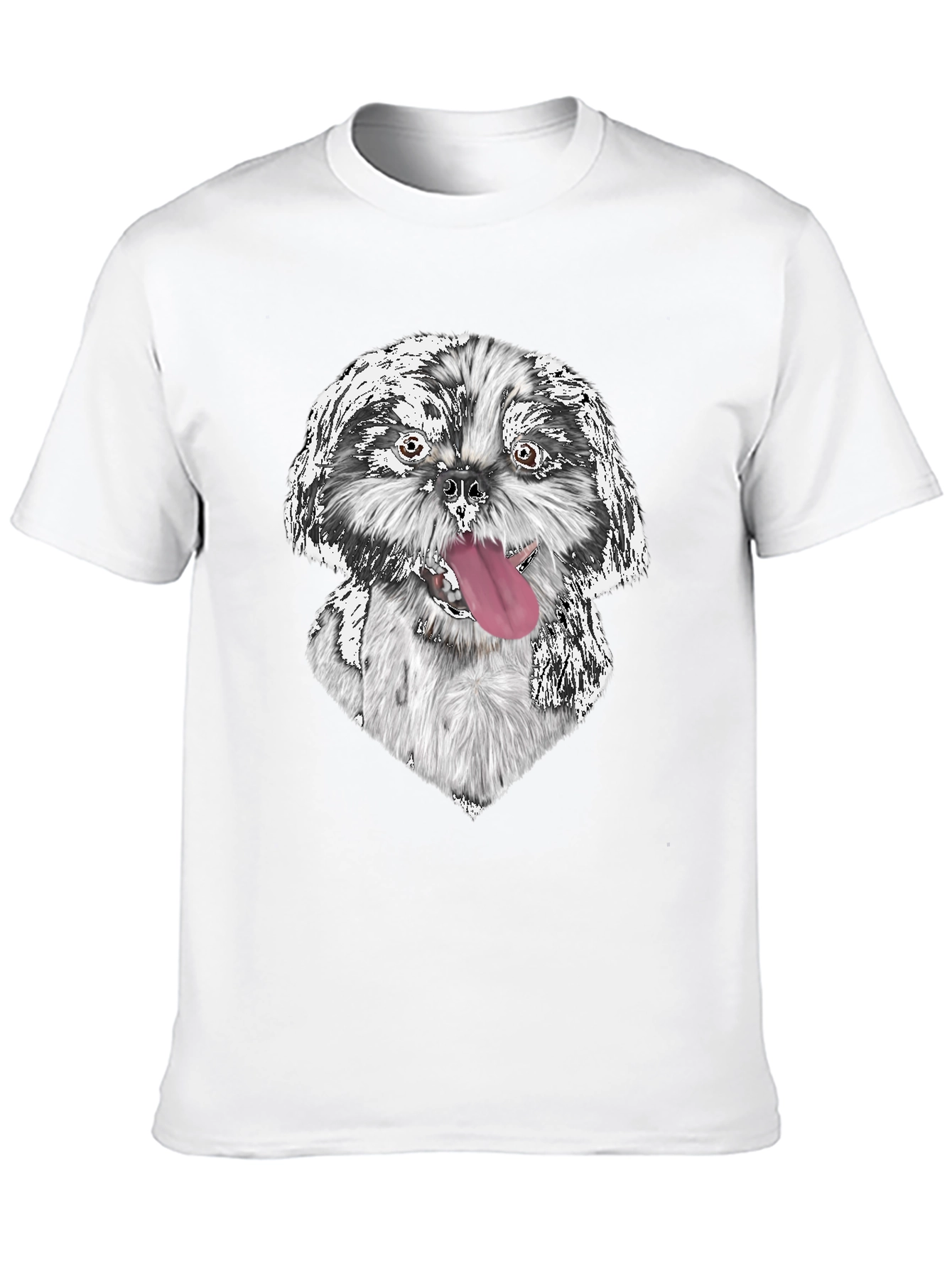 Dog Graphic Print Black Tee