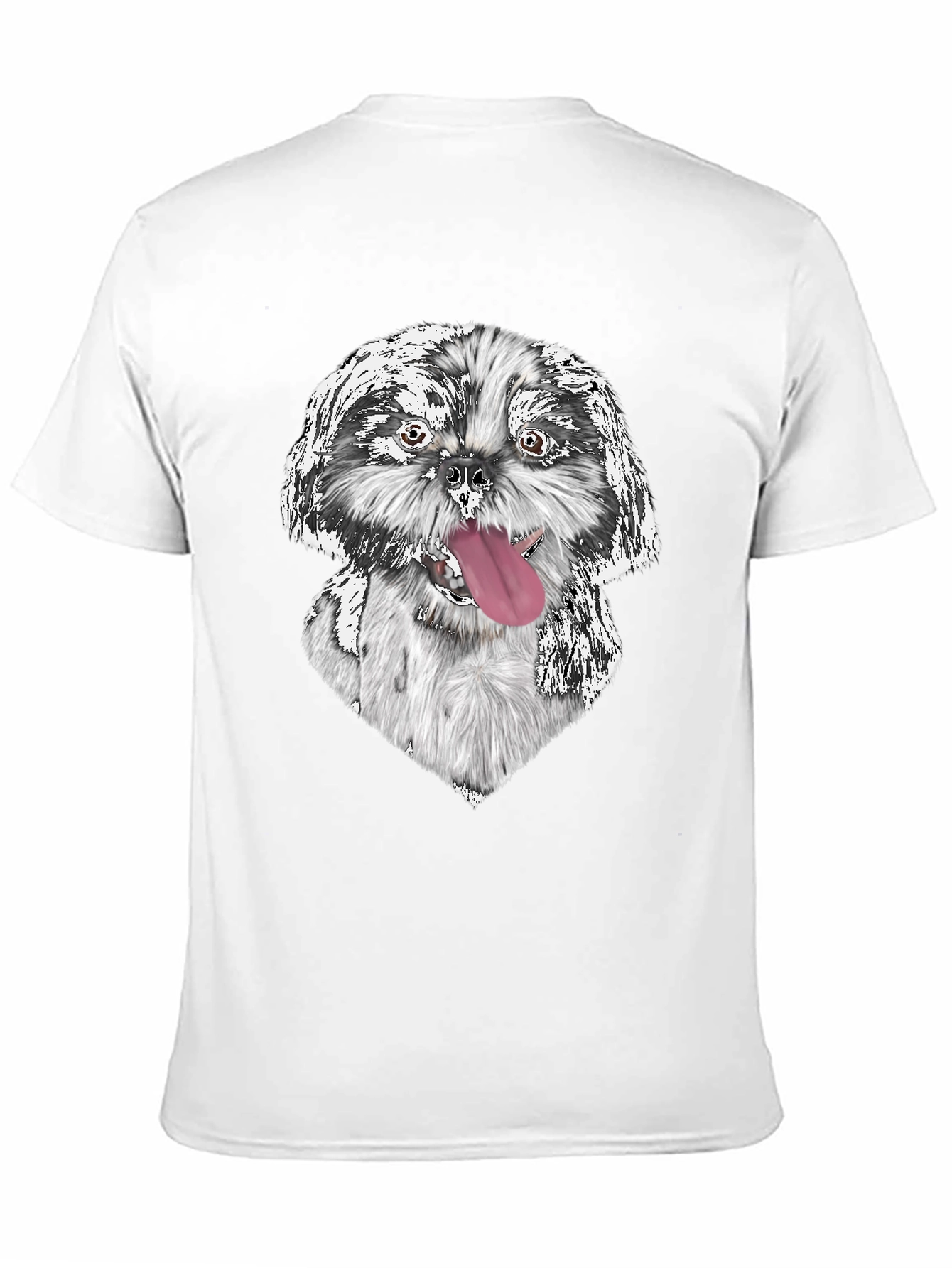 Dog Graphic Print Black Tee