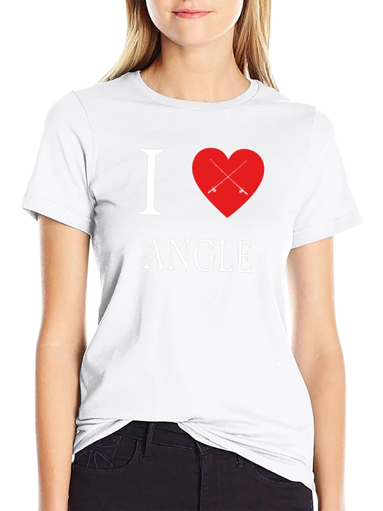I Heart Angle Fishing T-Shirt Angler Gift