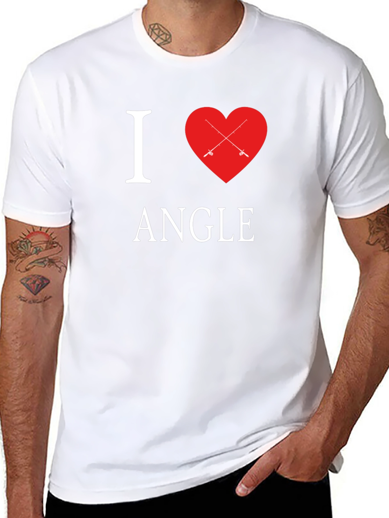 I Heart Angle Fishing T-Shirt Angler Gift