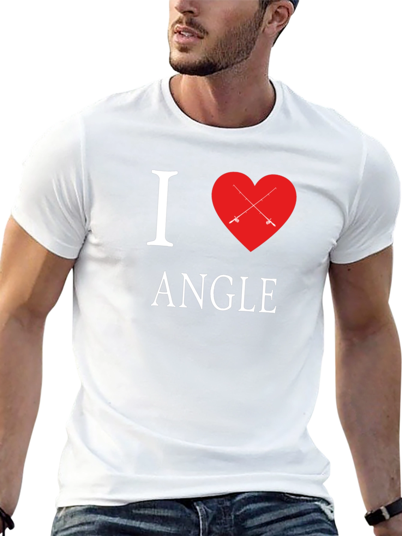 I Heart Angle Fishing T-Shirt Angler Gift