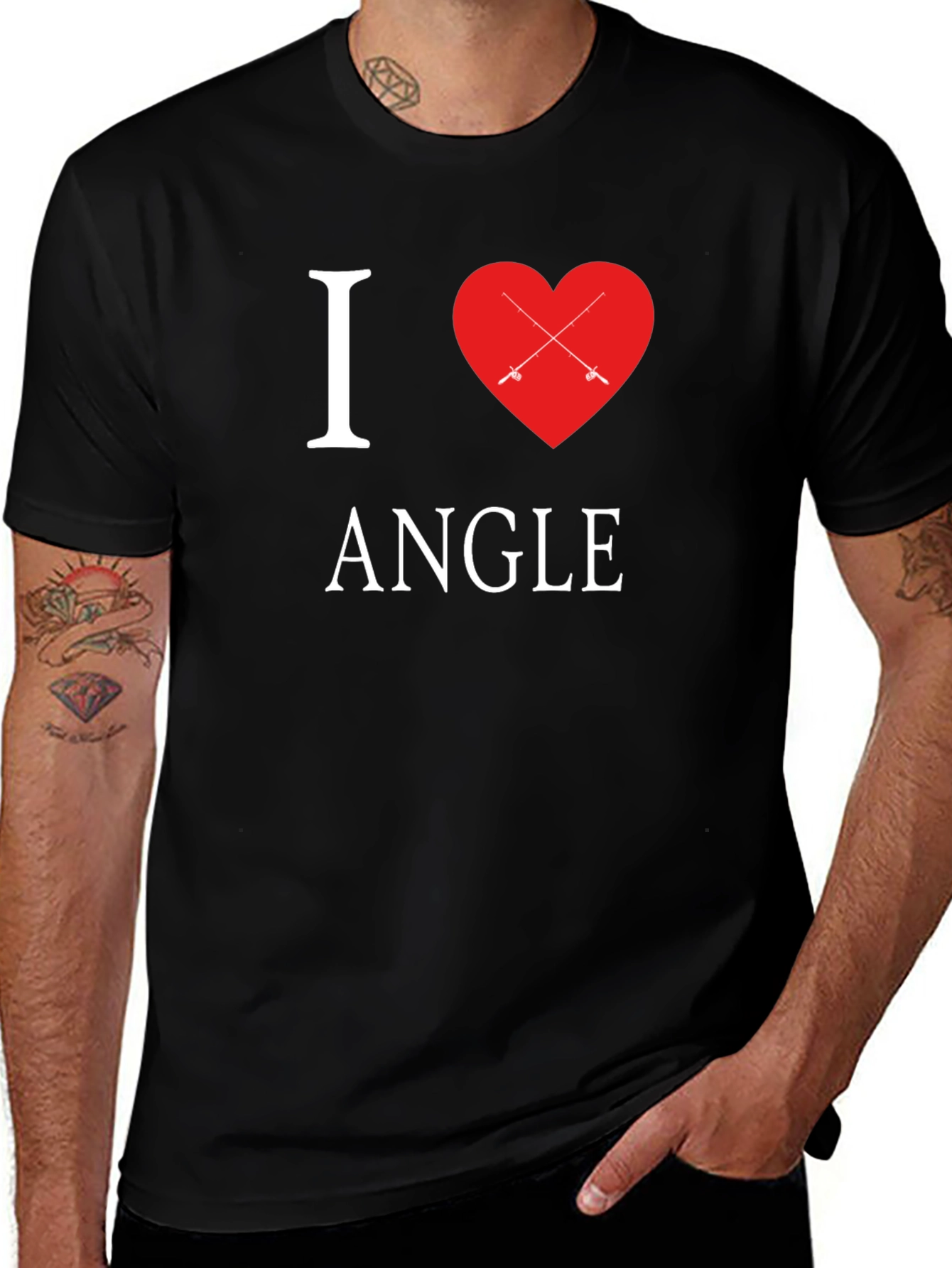 I Heart Angle Fishing T-Shirt Angler Gift