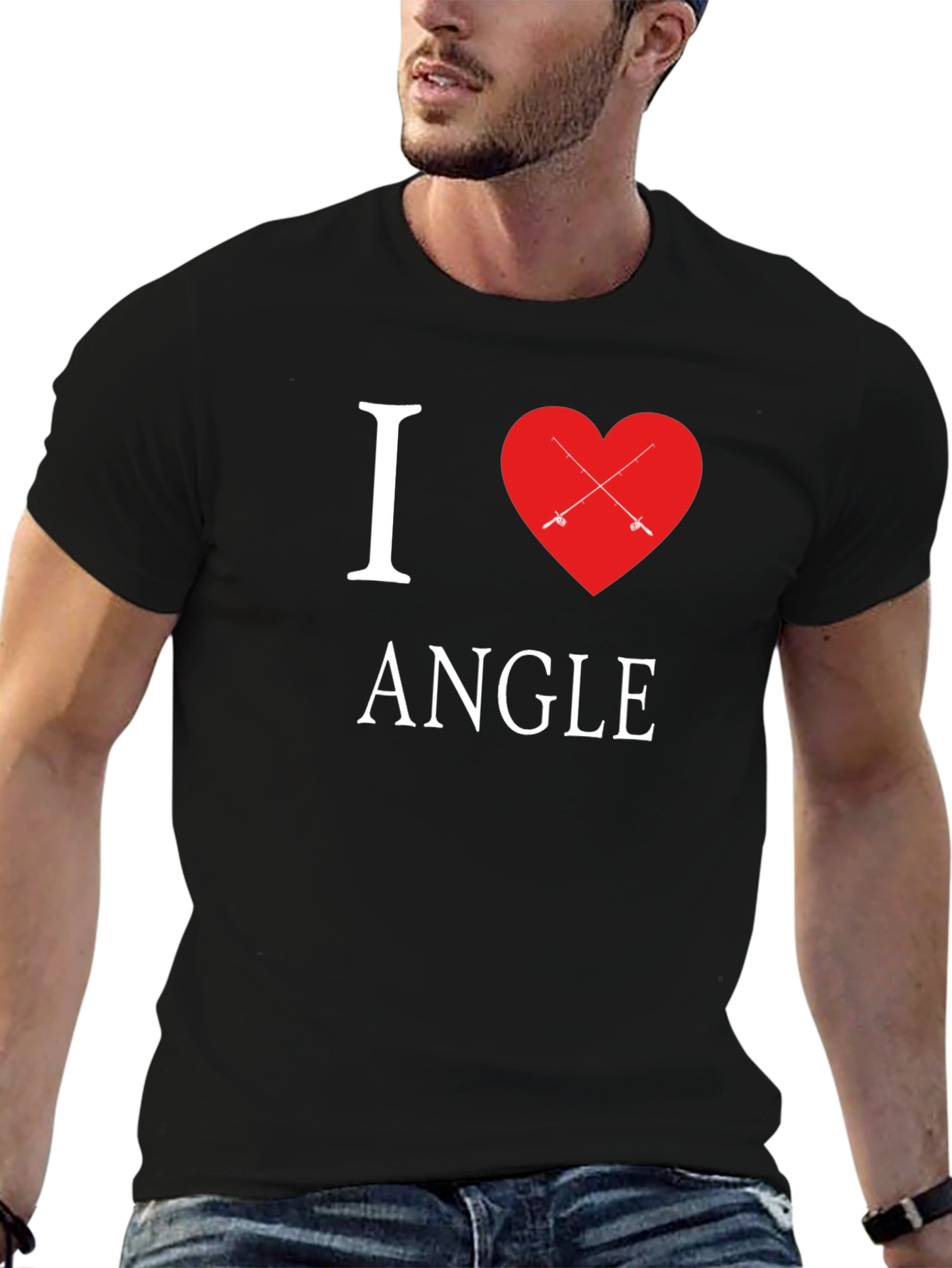 I Heart Angle Fishing T-Shirt Angler Gift