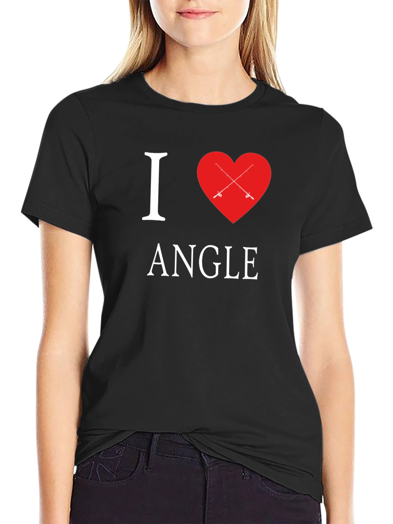 I Heart Angle Fishing T-Shirt Angler Gift