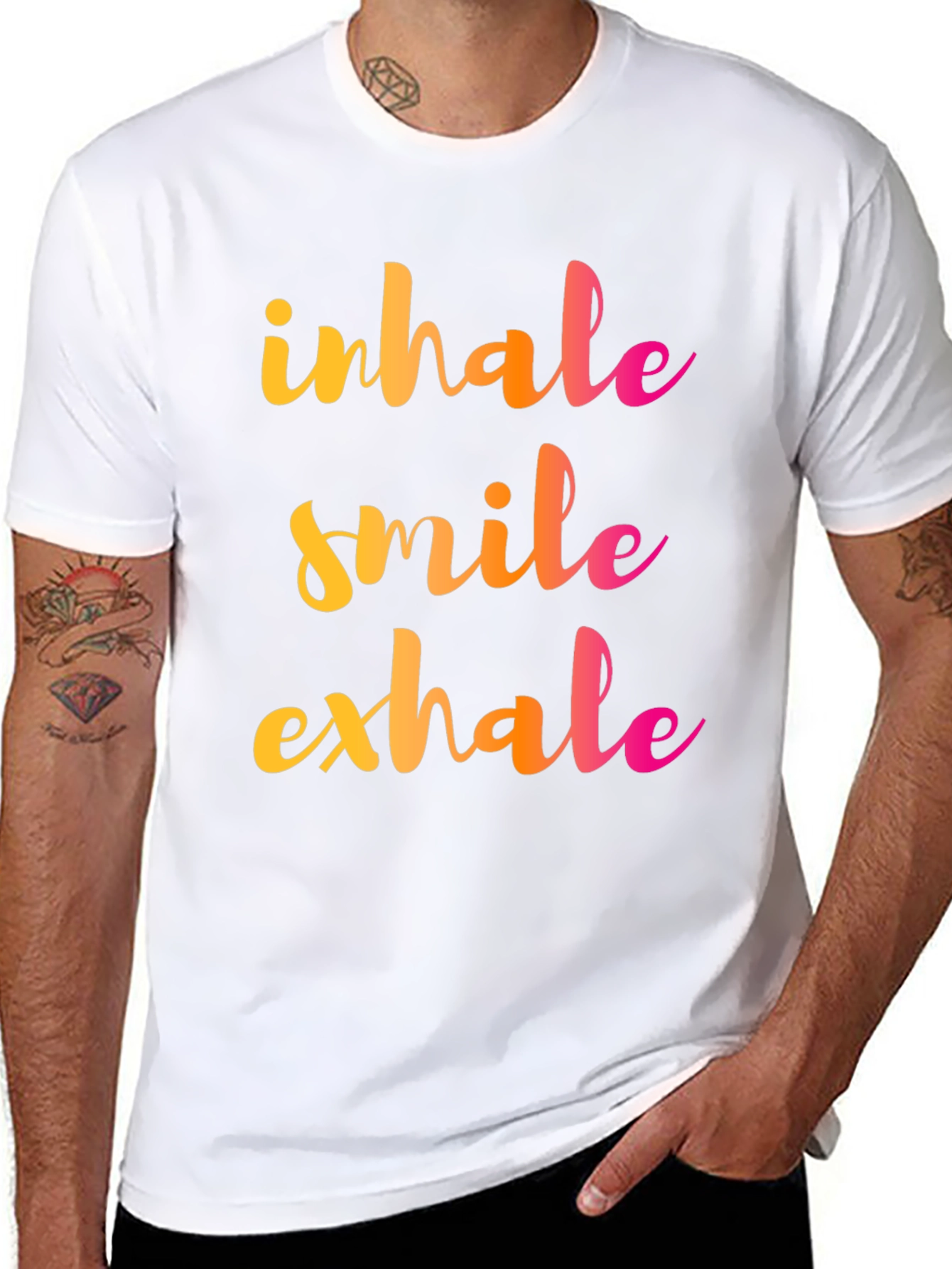 Inhale Smile Exhale Graphic Tee - Positive Vibes Shirt