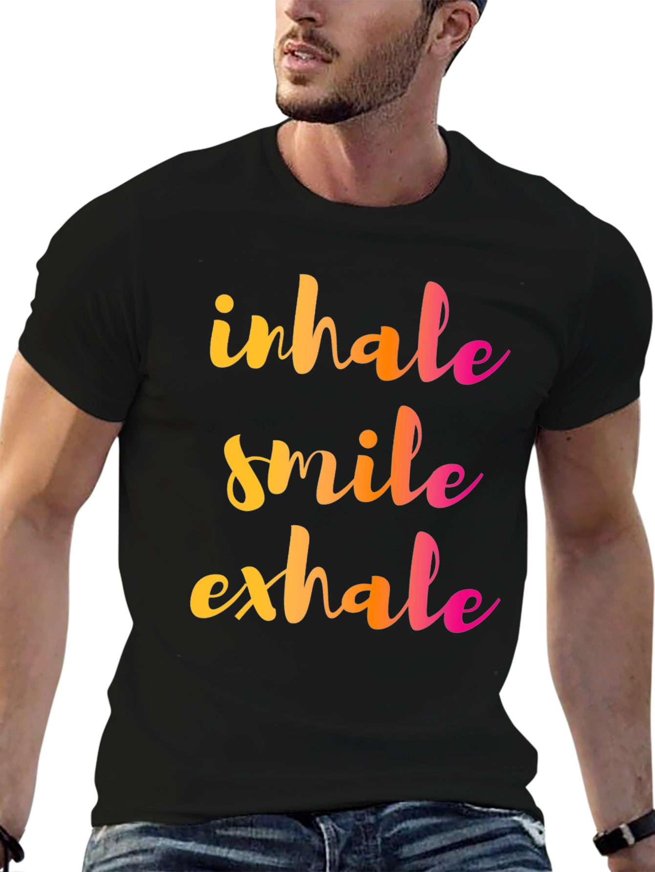 Inhale Smile Exhale Graphic Tee - Positive Vibes Shirt