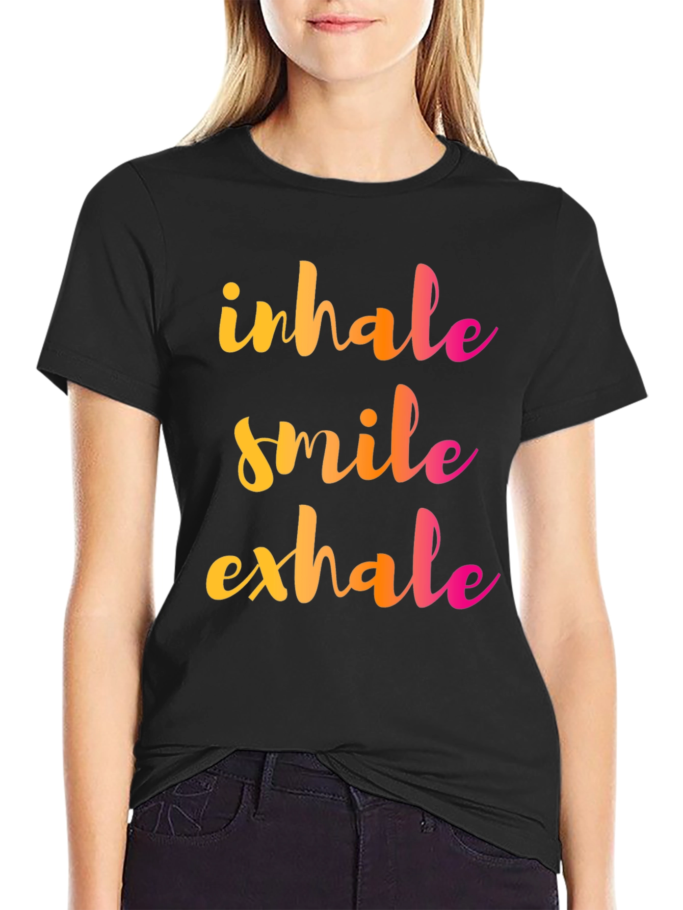 Inhale Smile Exhale Graphic Tee - Positive Vibes Shirt