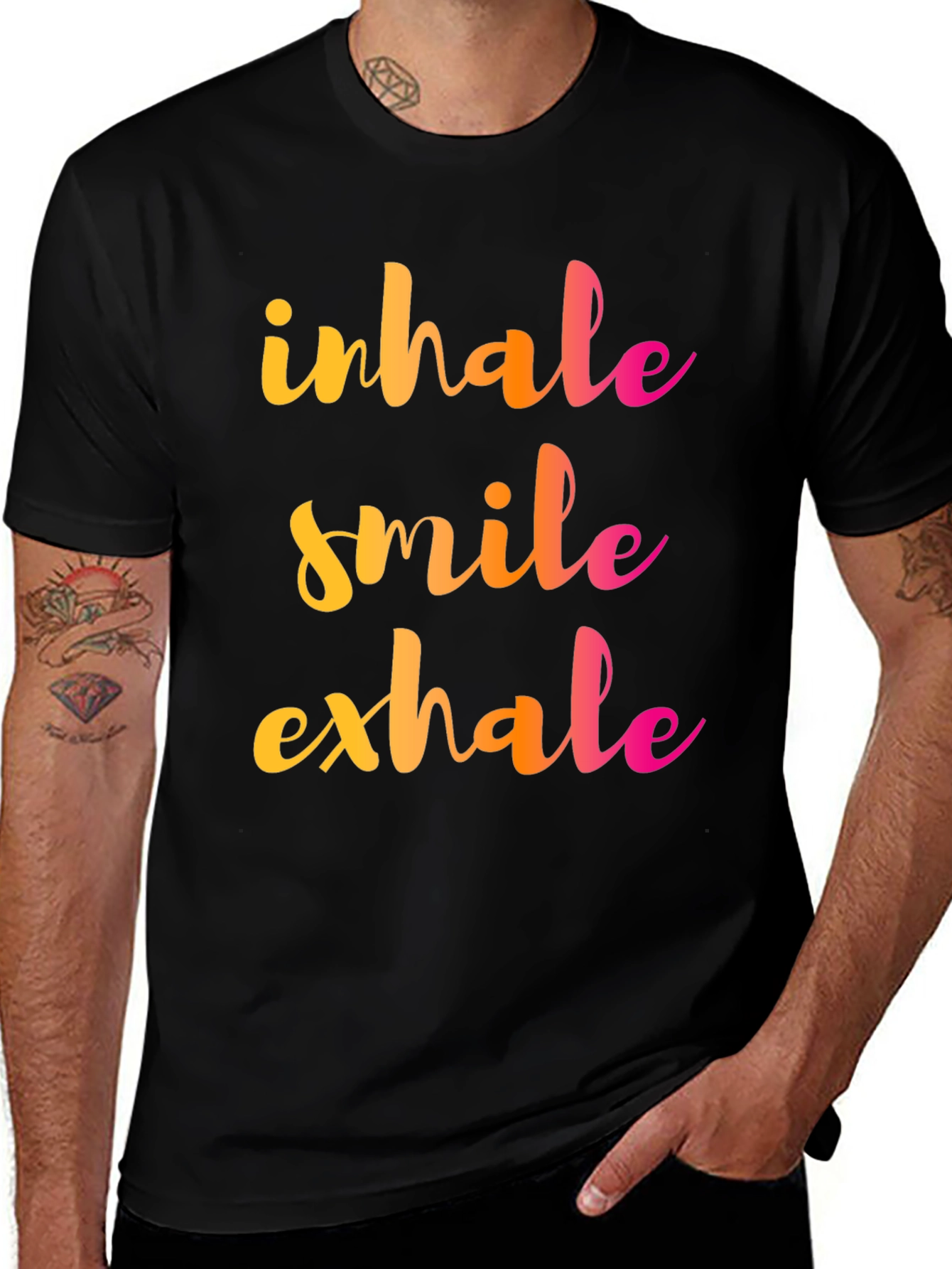 Inhale Smile Exhale Graphic Tee - Positive Vibes Shirt