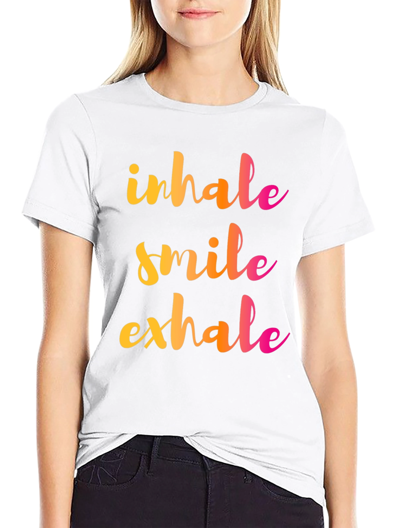 Inhale Smile Exhale Graphic Tee - Positive Vibes Shirt