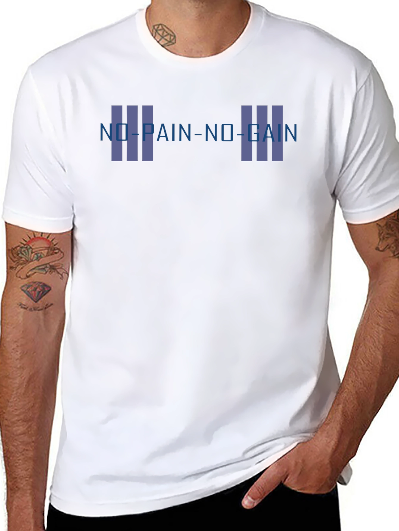 No Pain No Gain Graphic T-Shirt - Black