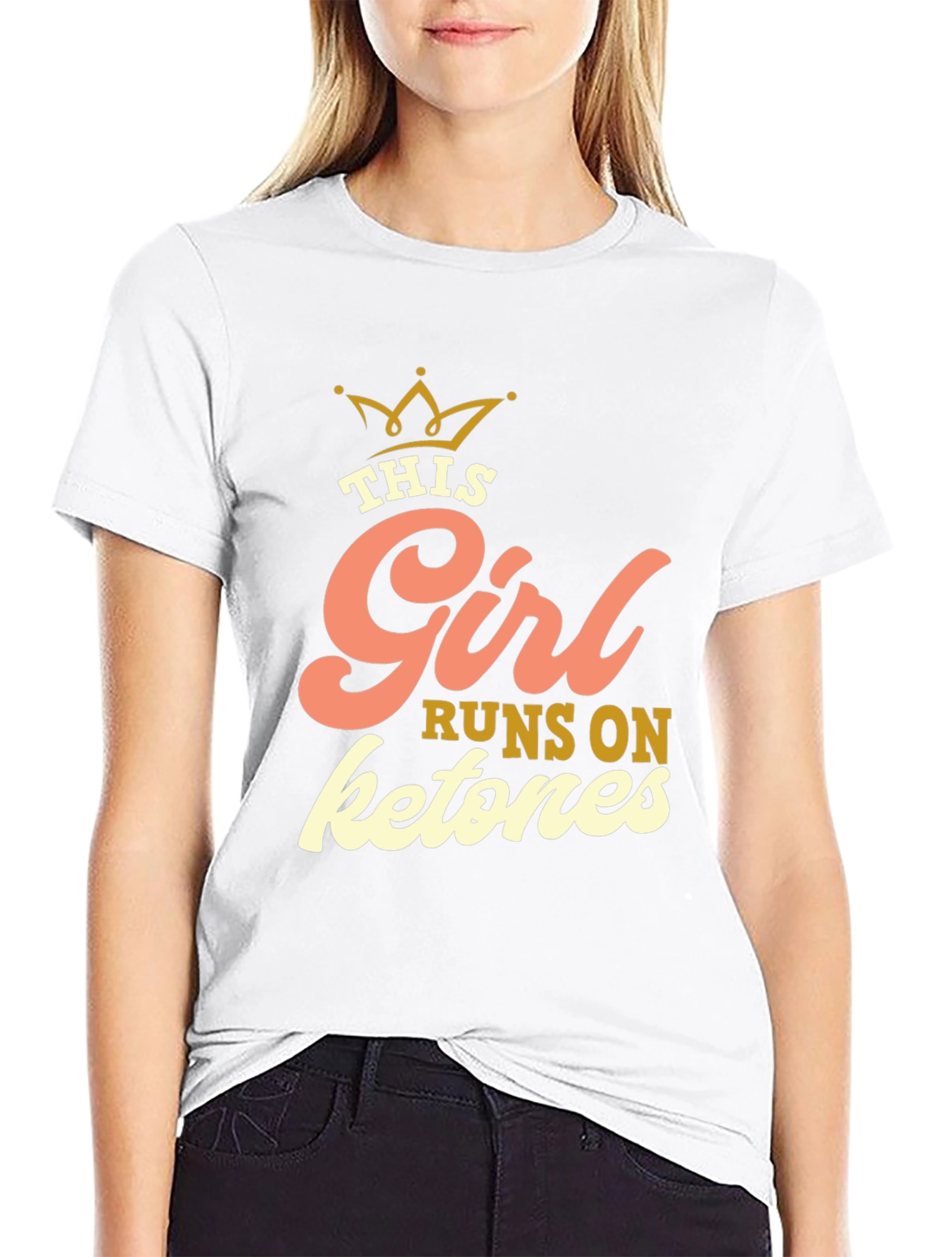 This Girl Runs on Ketones Black Graphic Tee