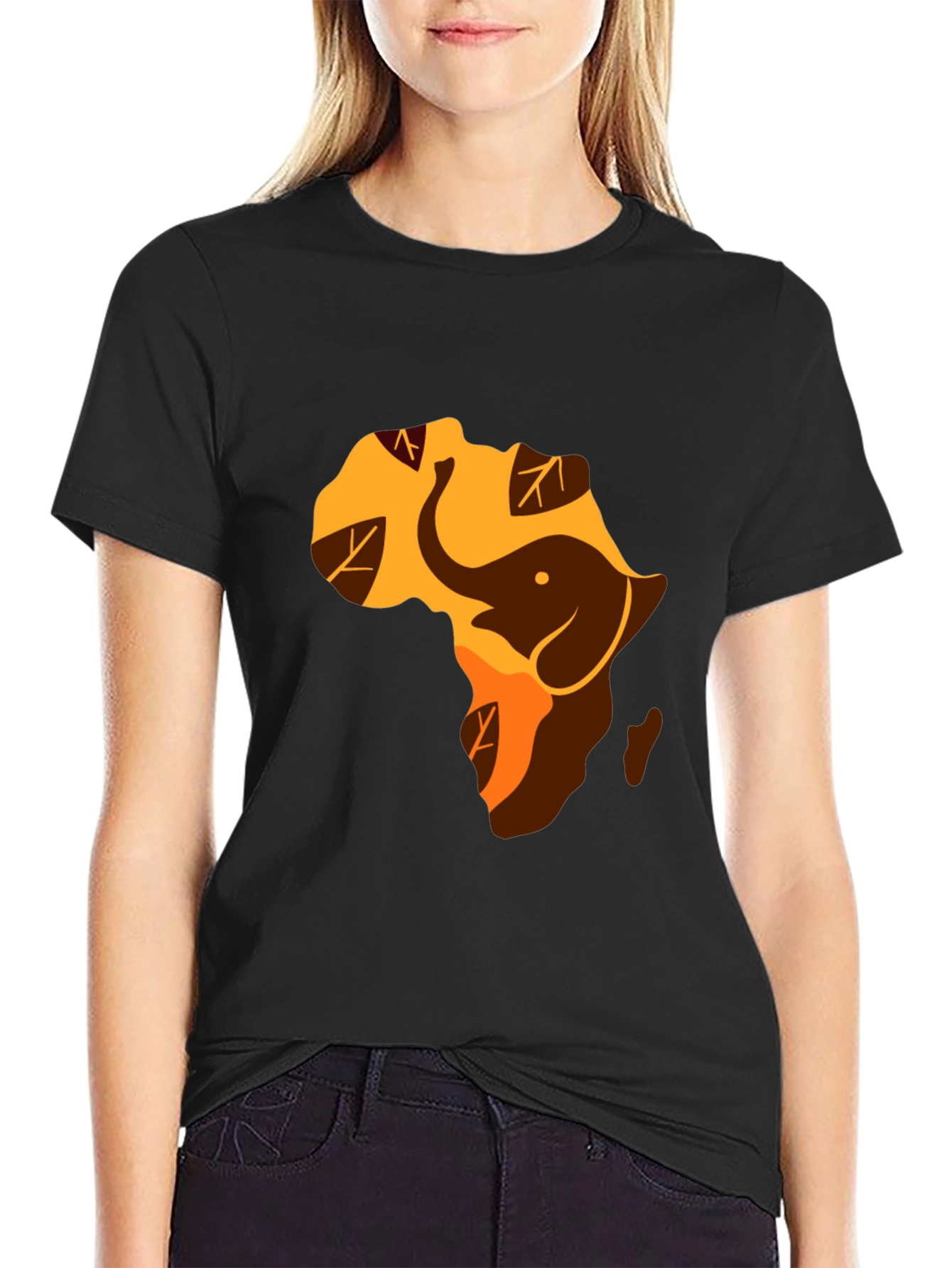 Africa Elephant Graphic Tee - Black Unisex Shirt