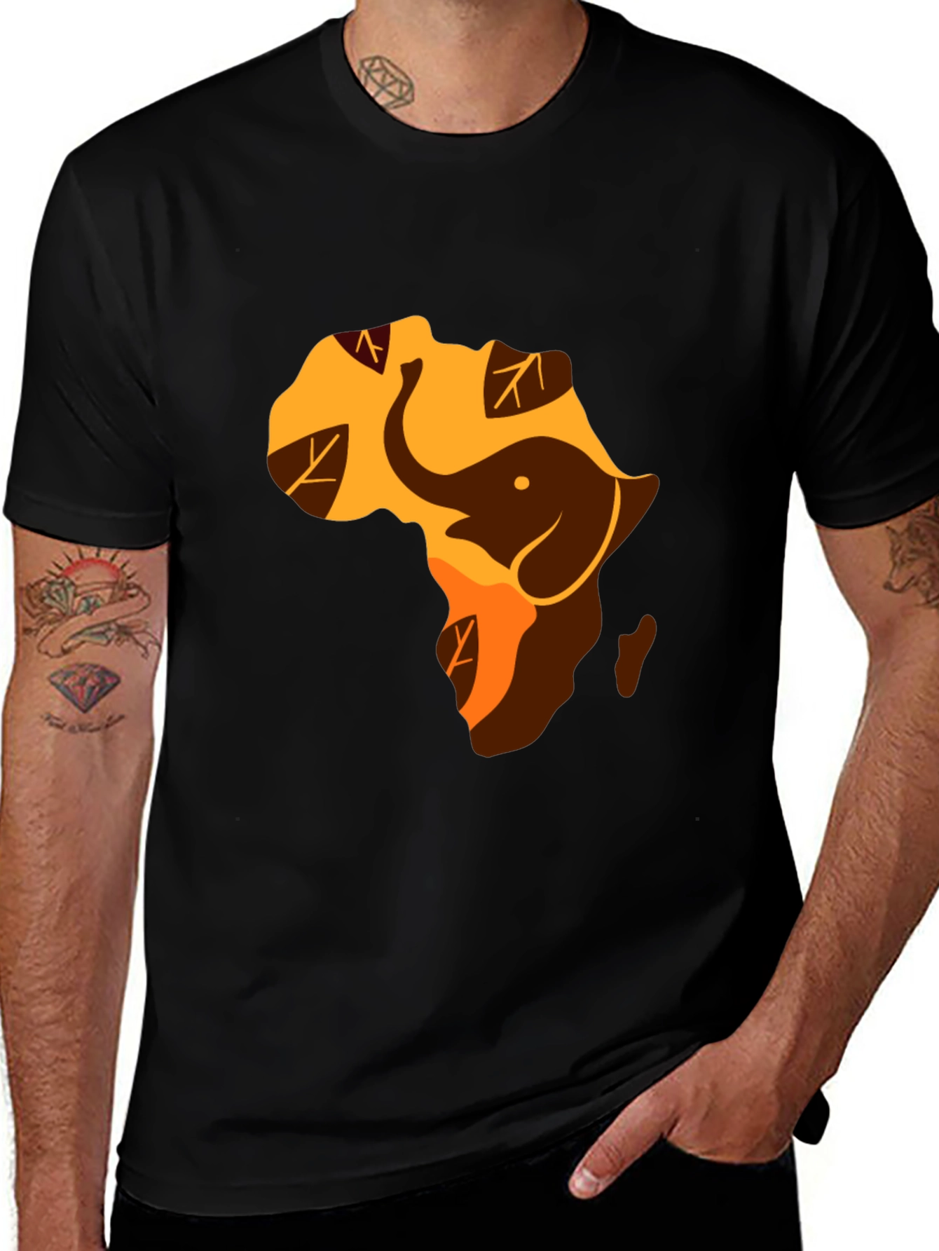 Africa Elephant Graphic Tee - Black Unisex Shirt