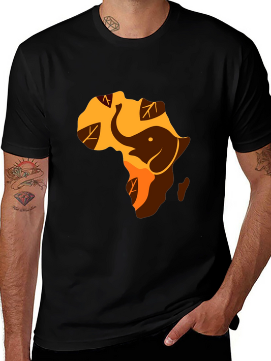 Africa Elephant Graphic Tee - Black Unisex Shirt