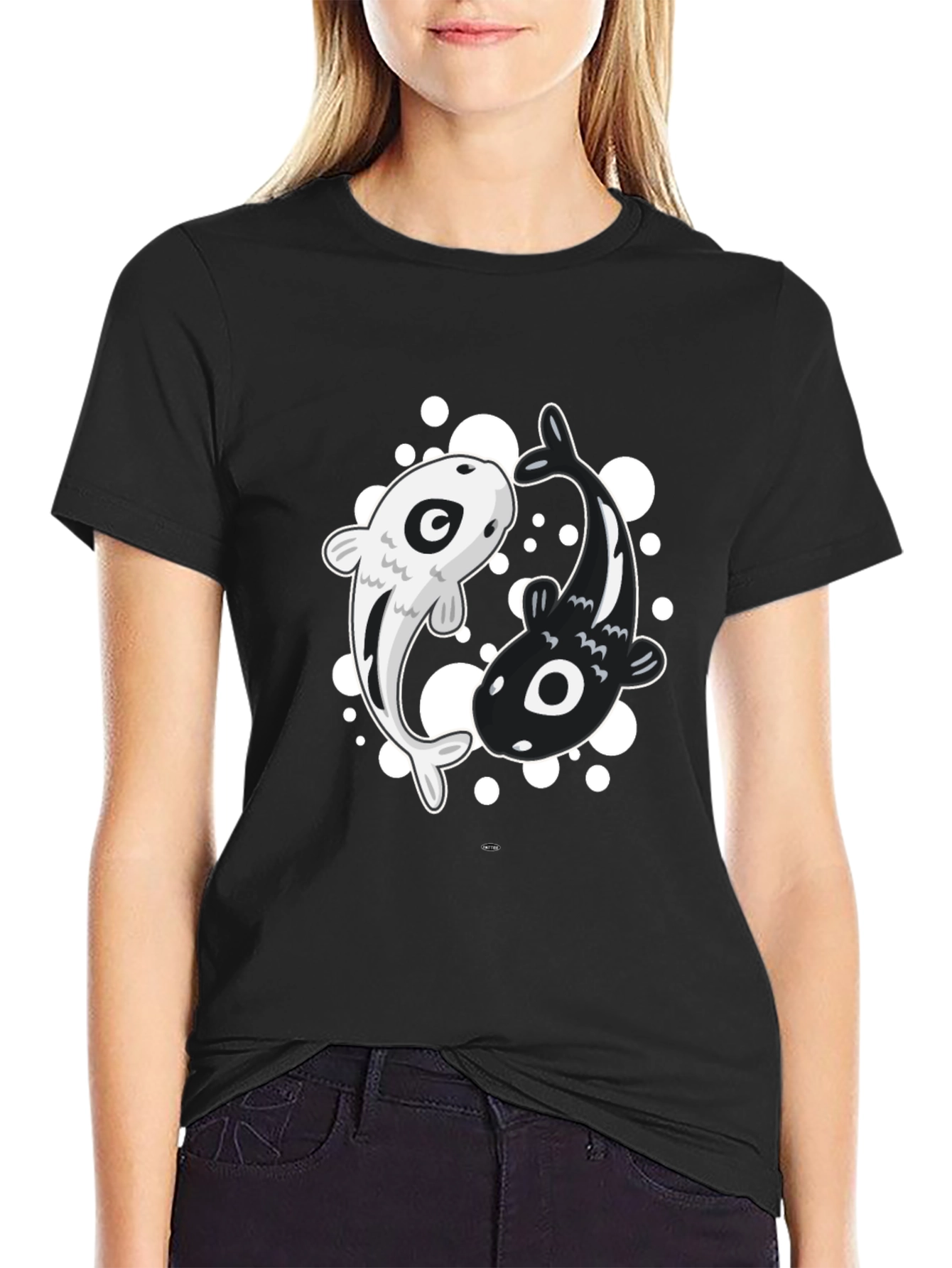 Yin Yang Koi Fish Black T-Shirt