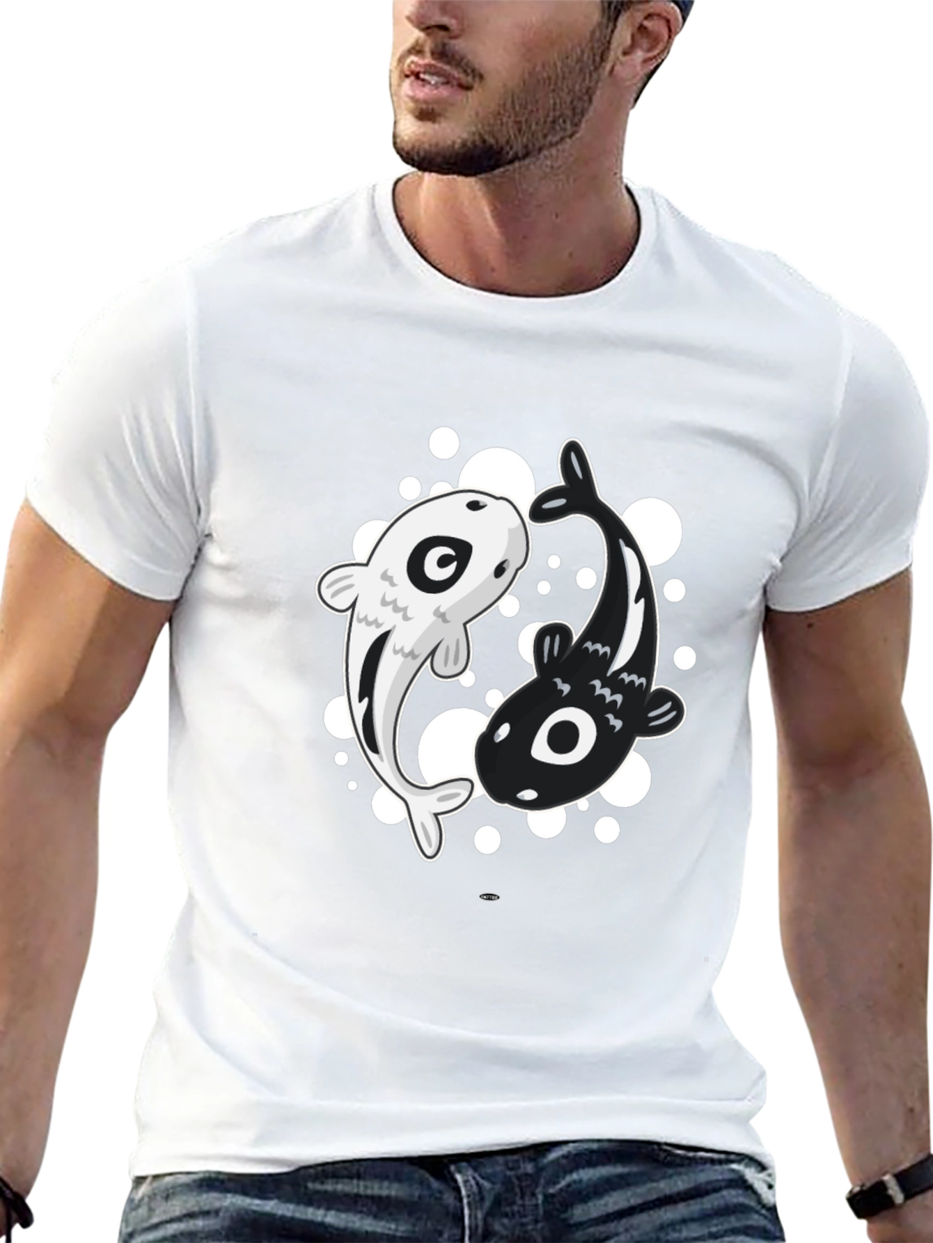 Yin Yang Koi Fish Black T-Shirt